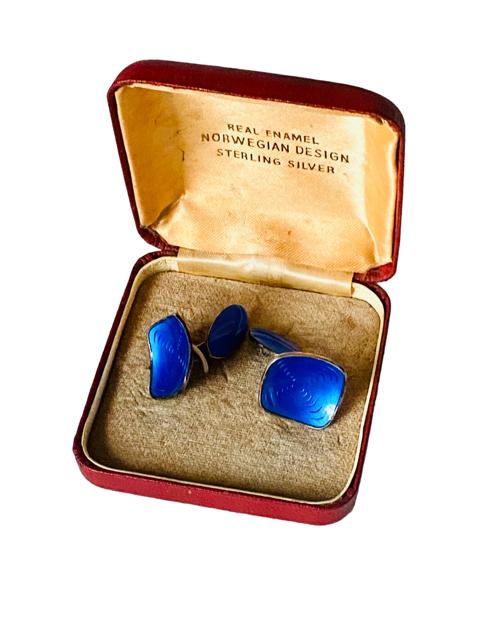Vintage Einar Modahl Norway Sterling Silver & Guilloche Enamel Cufflinks c.1950 (1 of 9) Vintage Einar Modahl Norway Sterling Silver & Guilloche Enamel Cufflinks c.1950 (1 of 9)