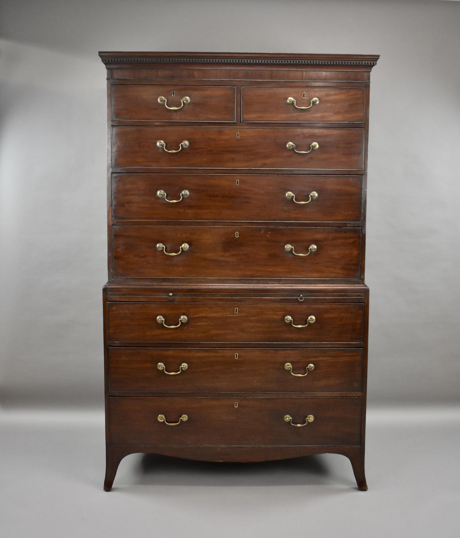 Large Georgian Mahogany Chest on Chest Tall Boy (1 of 7) Large Georgian Mahogany Chest on Chest Tall Boy (1 of 7)