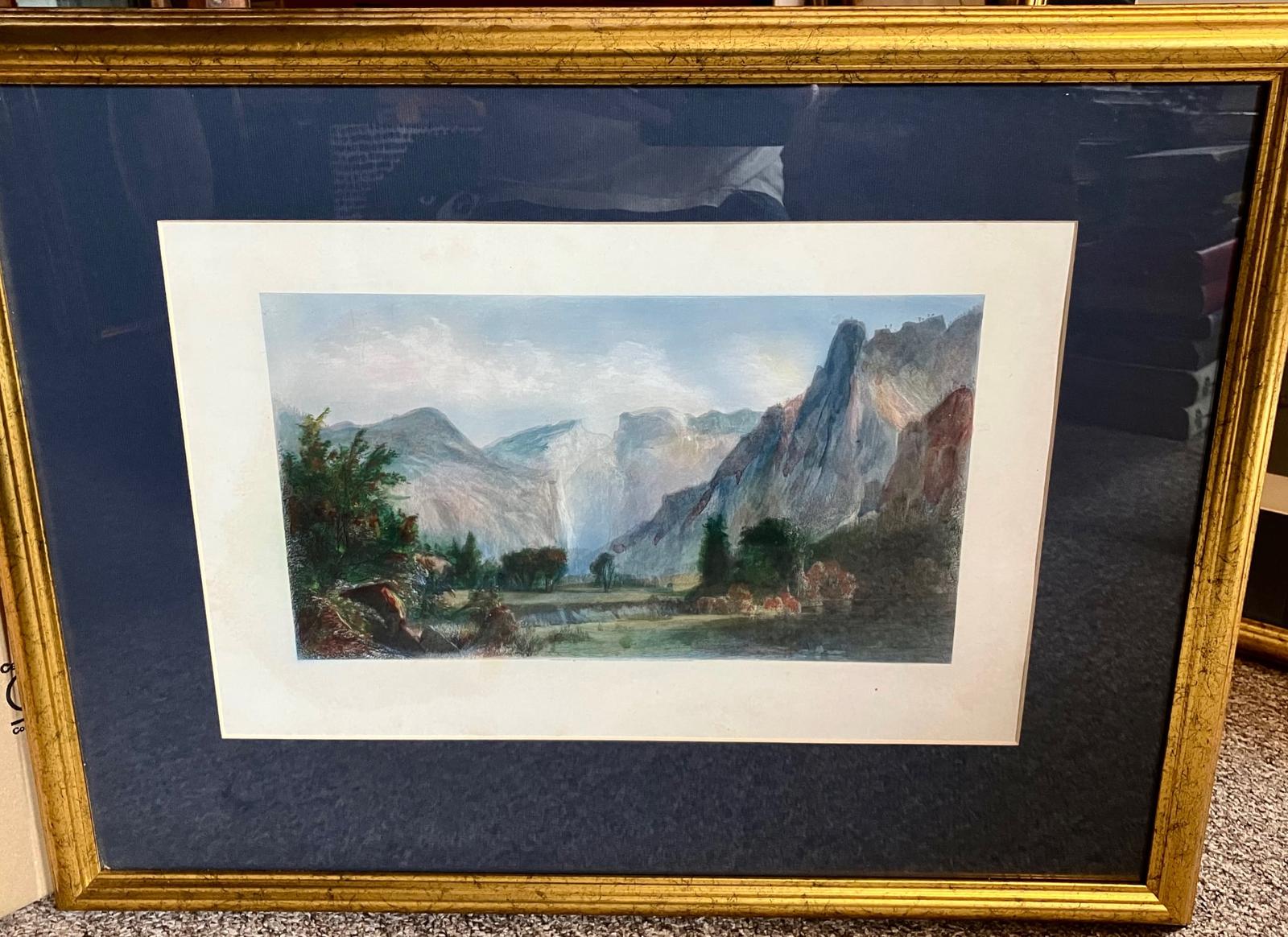 1869 Scarce Large American Engraving of Yosemite Valley by R Hinshelwood Framed (1 of 3)