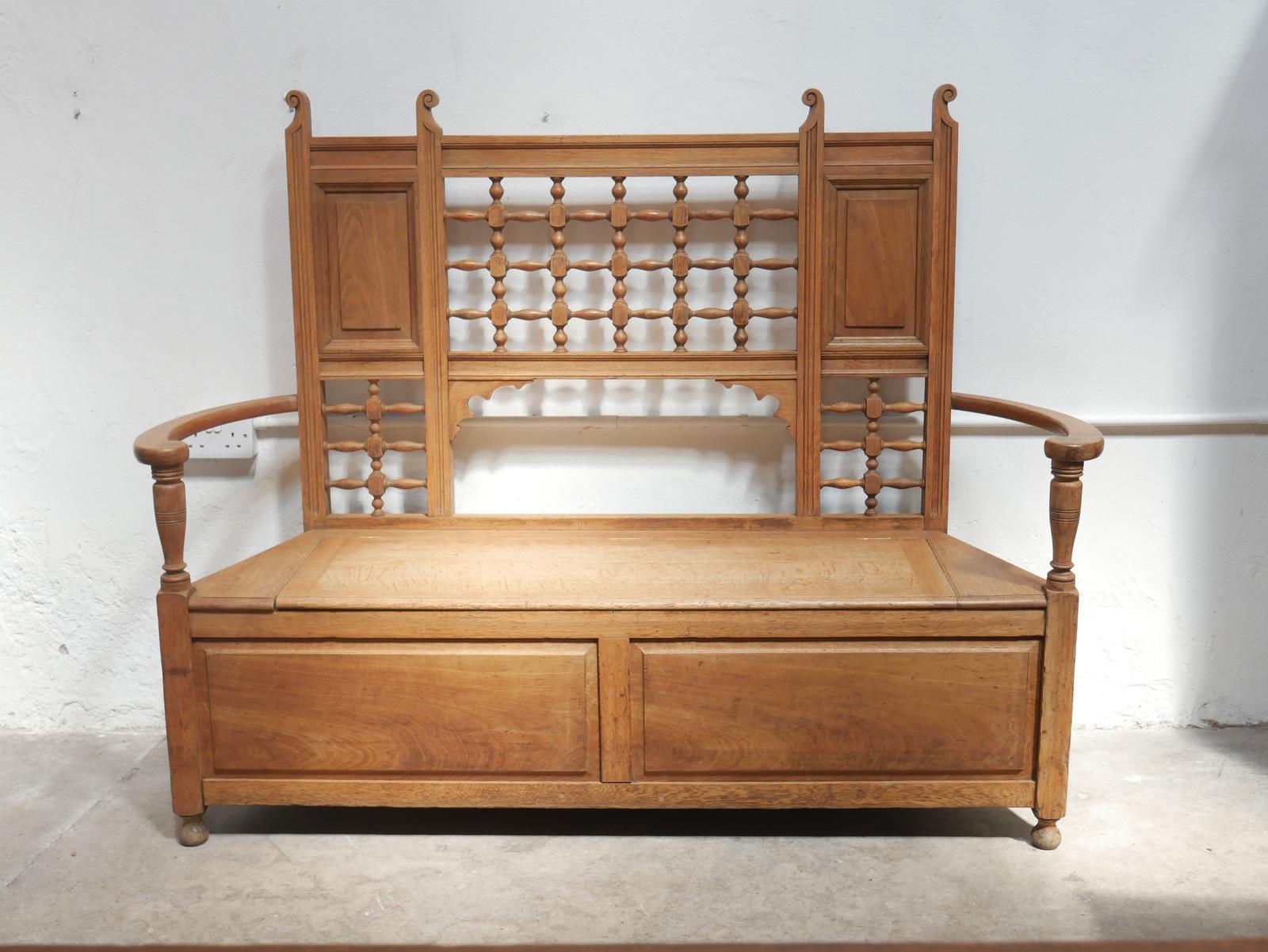 Oak Hall Settle Attributed to Liberty (1 of 10)