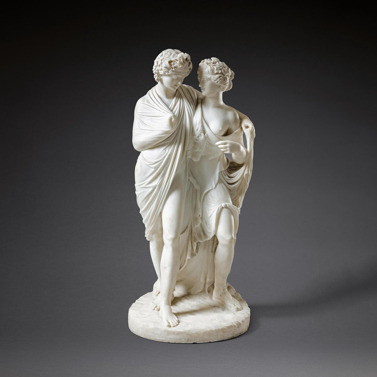 Fine Italian Early 19th Century Marble Group of Bacchus & Ariadne After the Antique, Attributed to Carlo Albacini c.1800 (1 of 11)