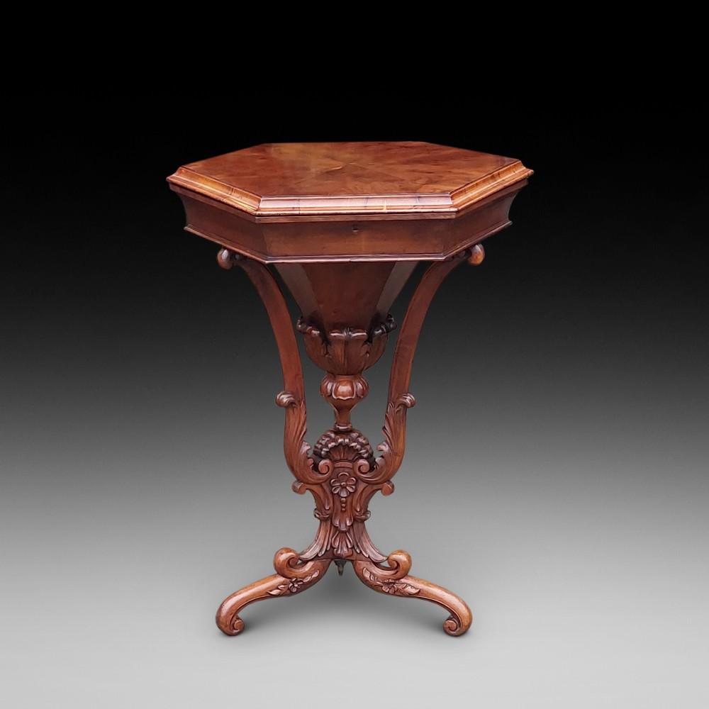 19th Century Irish Yew Wood Ladies Work Table (1 of 9)