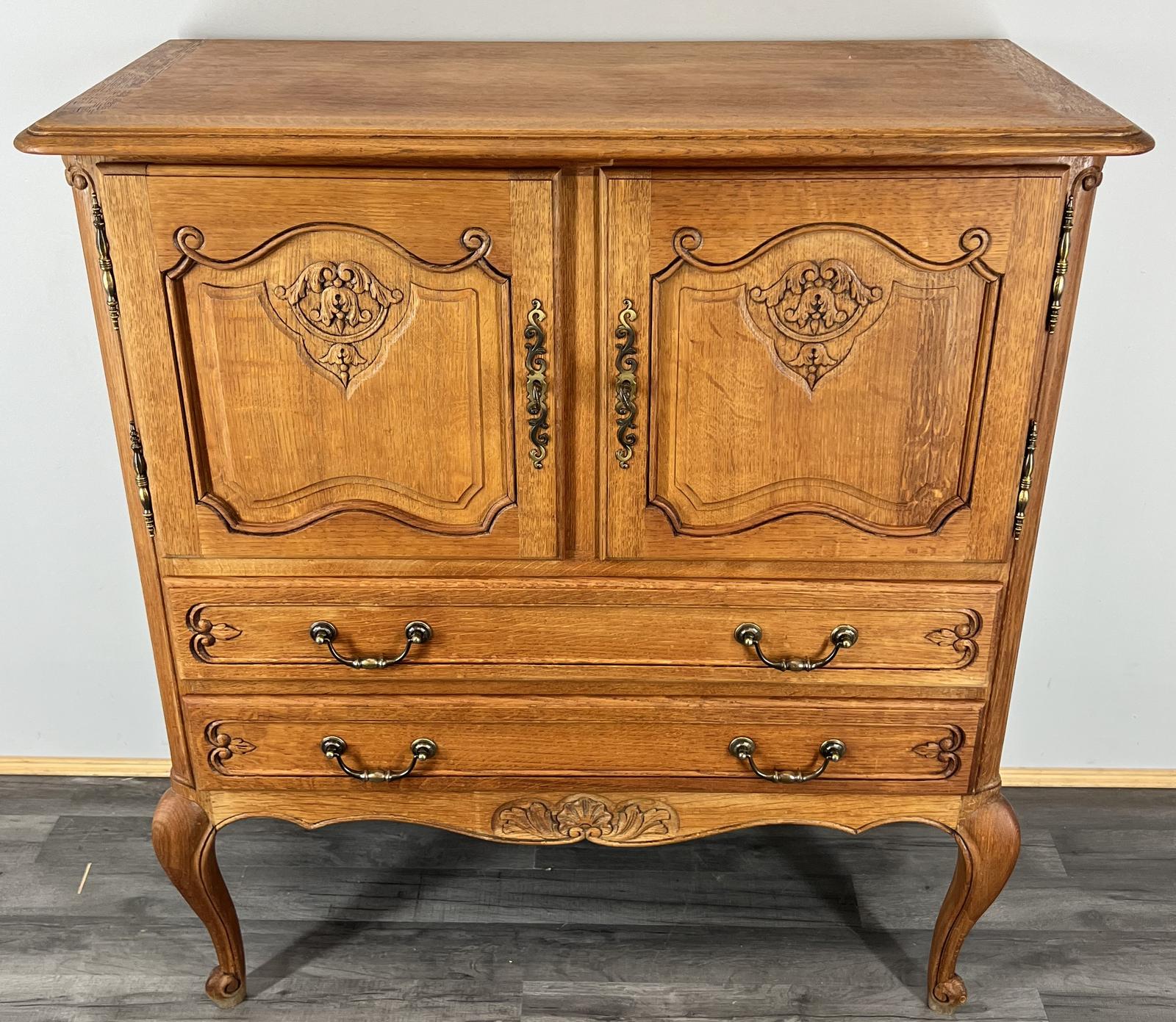 Cabinet Vintage French Oak Carved Storage 2 Drawers (1 of 15) Cabinet Vintage French Oak Carved Storage 2 Drawers (1 of 15)