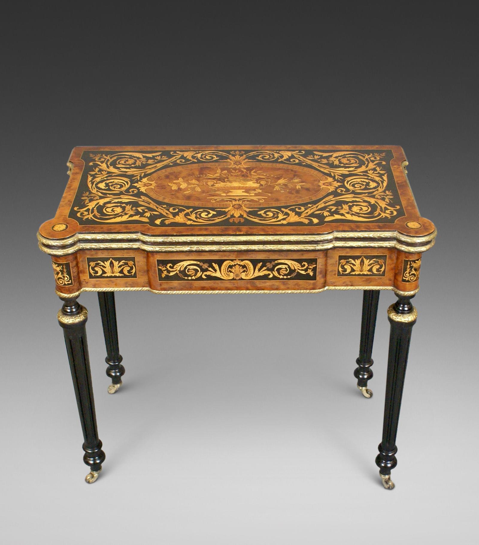 Attractive Inlaid And Ormolu Mounted Card Table (1 of 7)