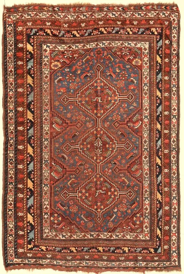 Antique Khamseh Carpet Hand Woven (1 of 6) Antique Khamseh Carpet Hand Woven (1 of 6)