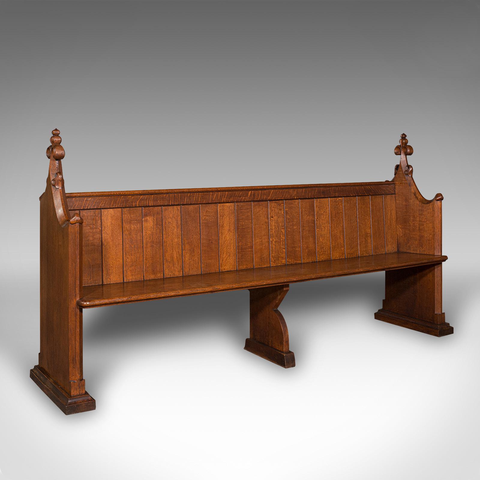 Large Antique Pew, Scottish, Oak, Ecclesiastic, Bench Seat, After Pugin c.1850 (1 of 10)
