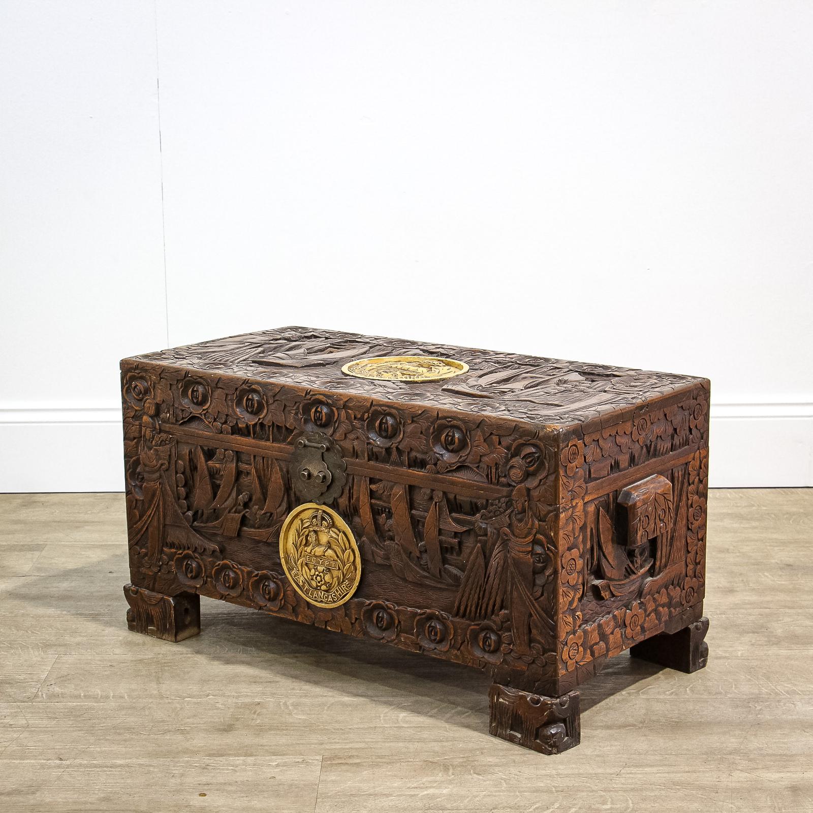 Camphorwood Oriental Chest with Regimental Roundels (1 of 20)