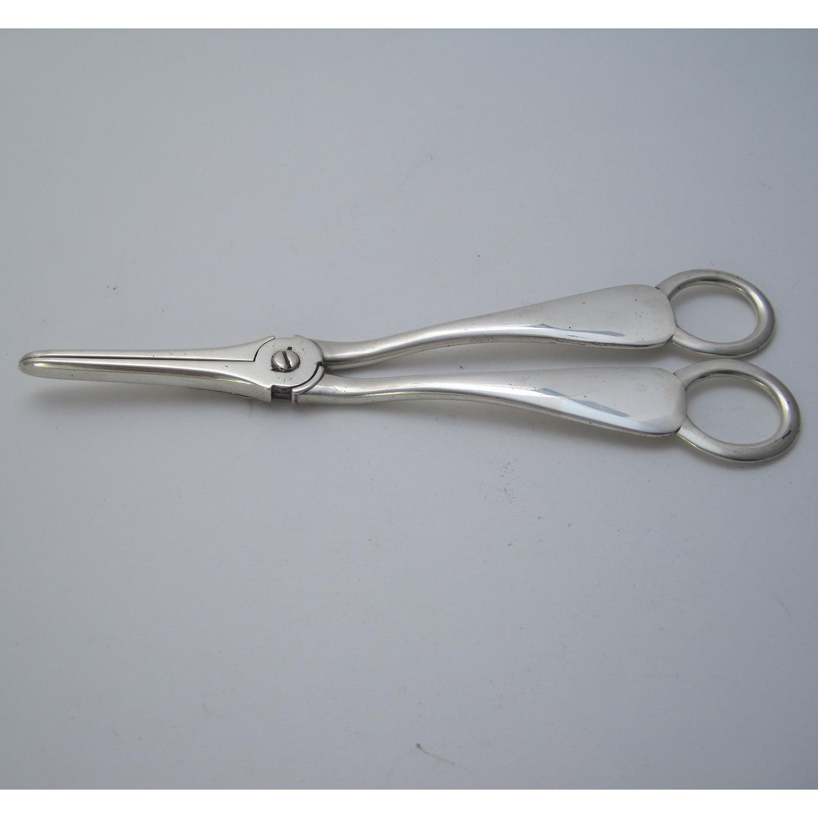 Pair of Good Quality Victorian Silver Grape Shears (1 of 5)
