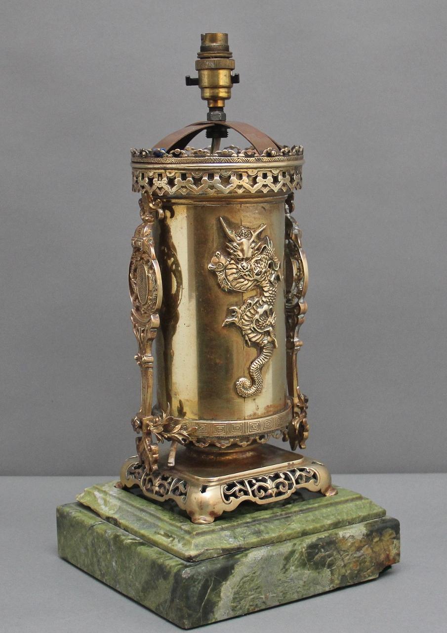 19th Century Japanese Brass Table Lamp (1 of 14)