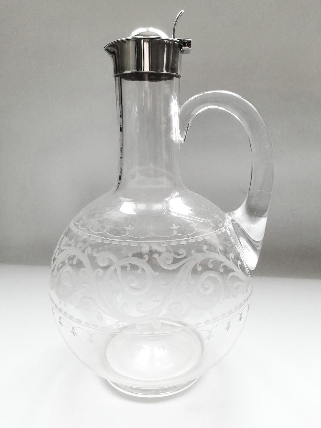 Beautiful Victorian Silver Mounted Glass Wine Jug (1 of 11) Beautiful Victorian Silver Mounted Glass Wine Jug (1 of 11)