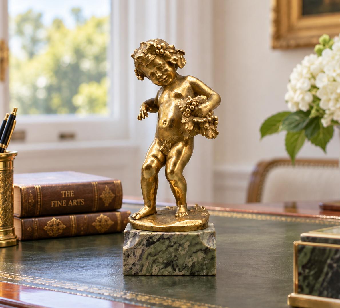 Gilt Bronze Infant Bacchus Sculpture by Charles Louis Malric for Susse Frères (1 of 14) Gilt Bronze Infant Bacchus Sculpture by Charles Louis Malric for Susse Frères (1 of 14)