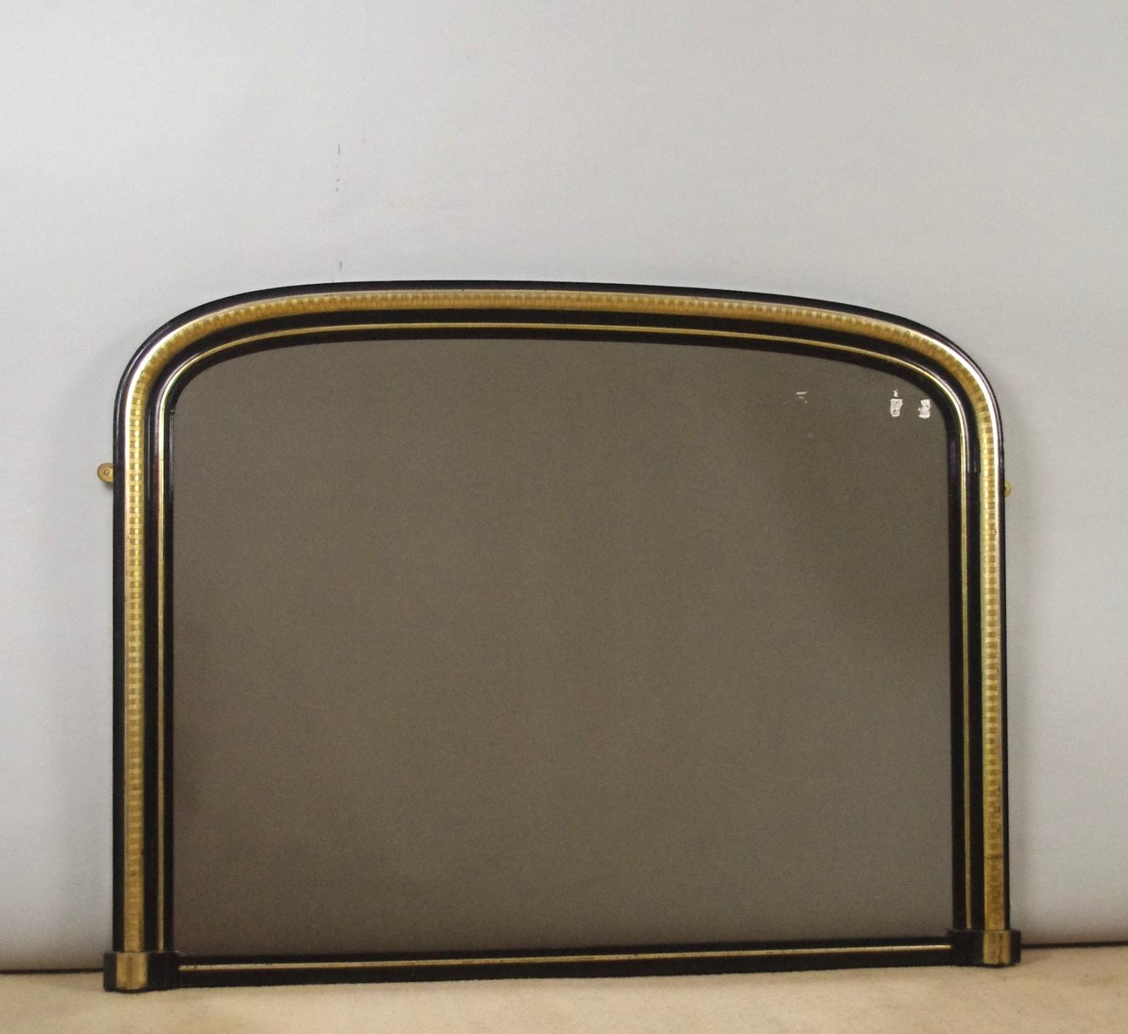 Victorian Ebonised & Parcel-gilt Large Arch Top Overmantle Mirror (1 of 9)