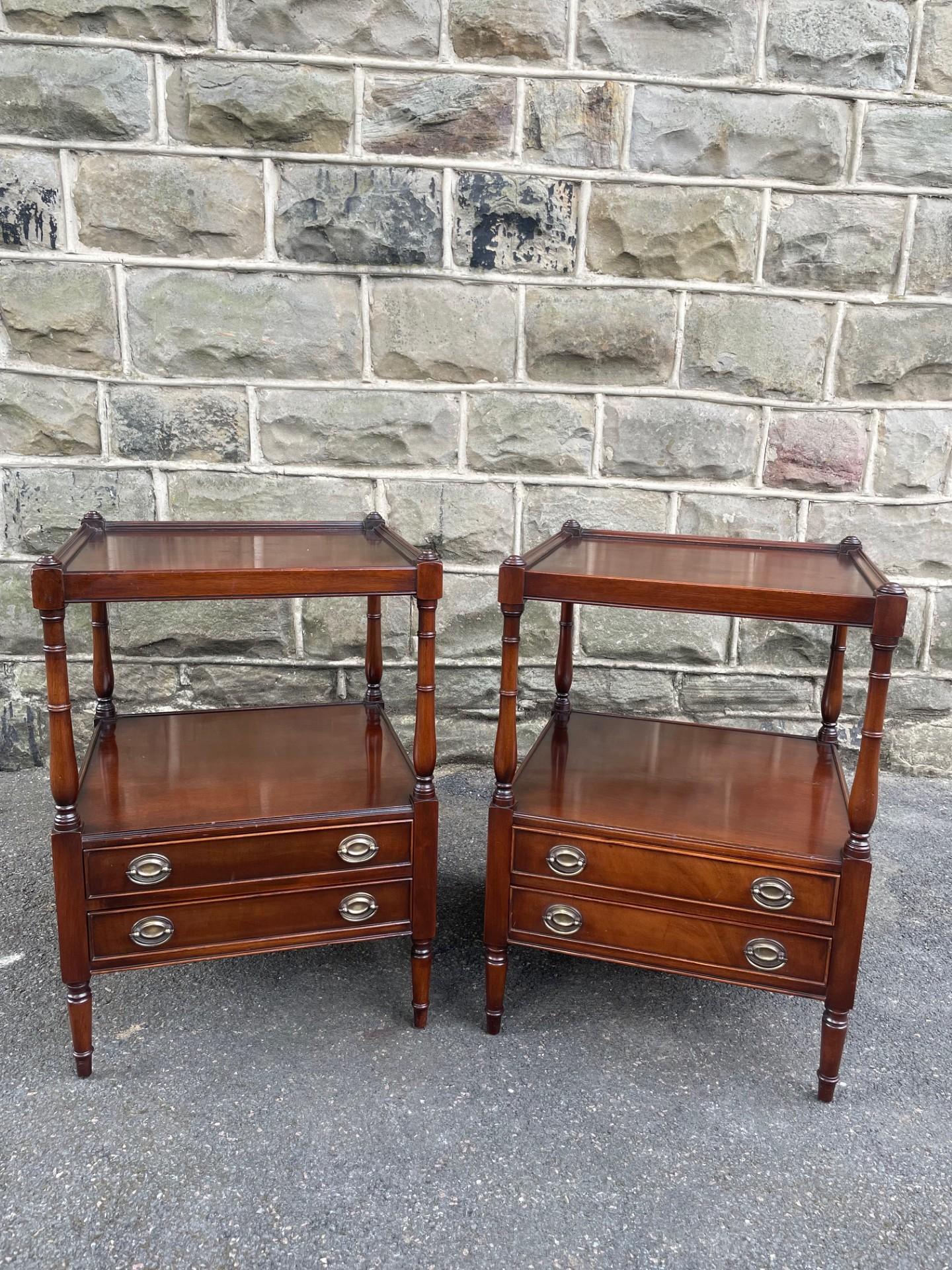 Pair of Quality Walnut 2 Drawer Bedside Tables / Lamp Tables (1 of 10) Pair of Quality Walnut 2 Drawer Bedside Tables / Lamp Tables (1 of 10)