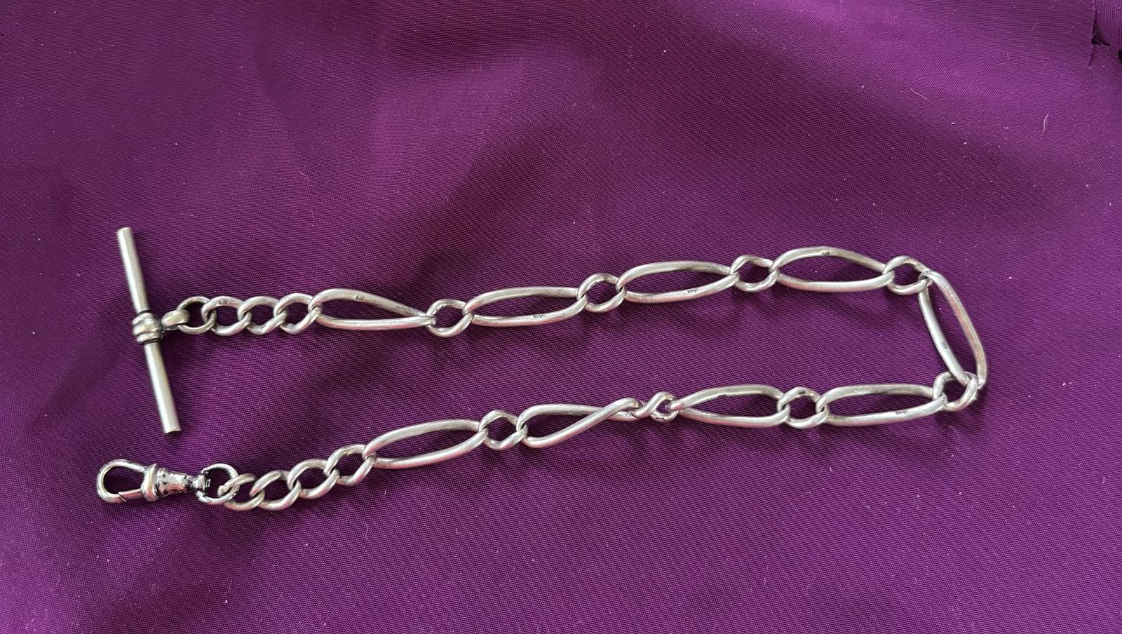 Antique Silver Watch Chain (1 of 4) Antique Silver Watch Chain (1 of 4)