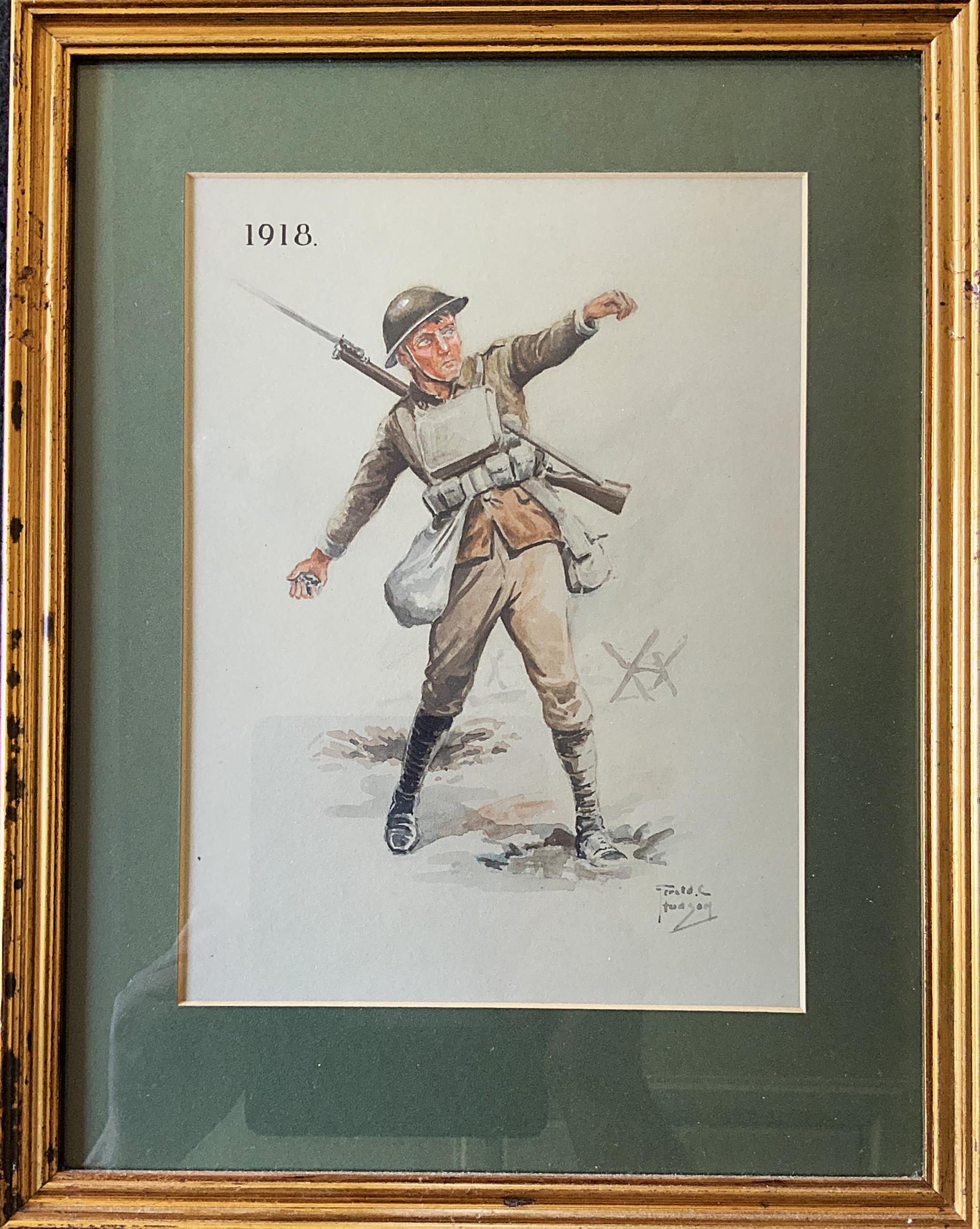 Military Portrait Painting (1 of 4) Watercolour & Wash 1918 British Soldier (1 of 3) Military Portrait Painting (1 of 4) Watercolour & Wash 1918 British Soldier (1 of 3)