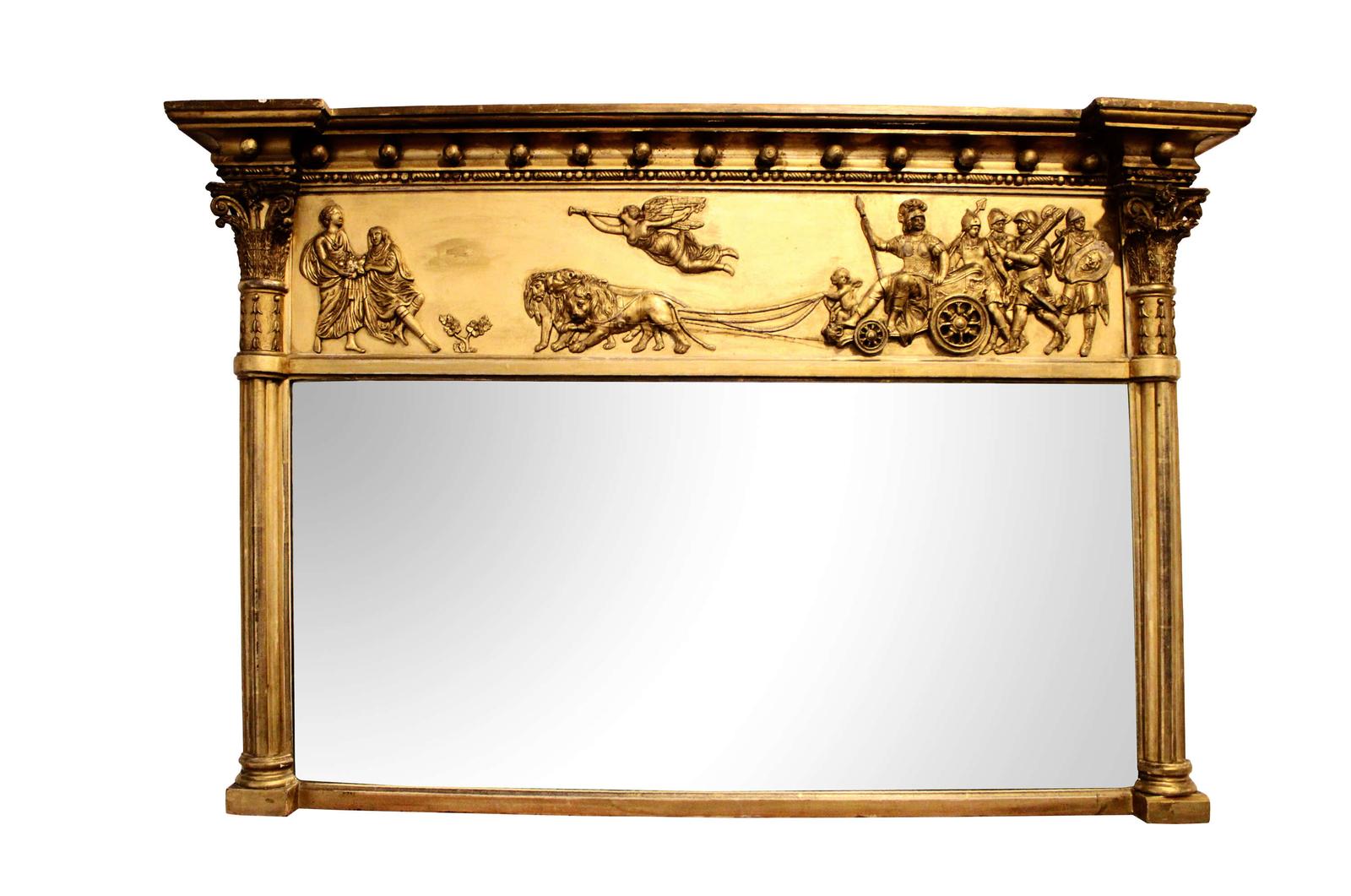19th Century Overmantel Mirror (1 of 4)