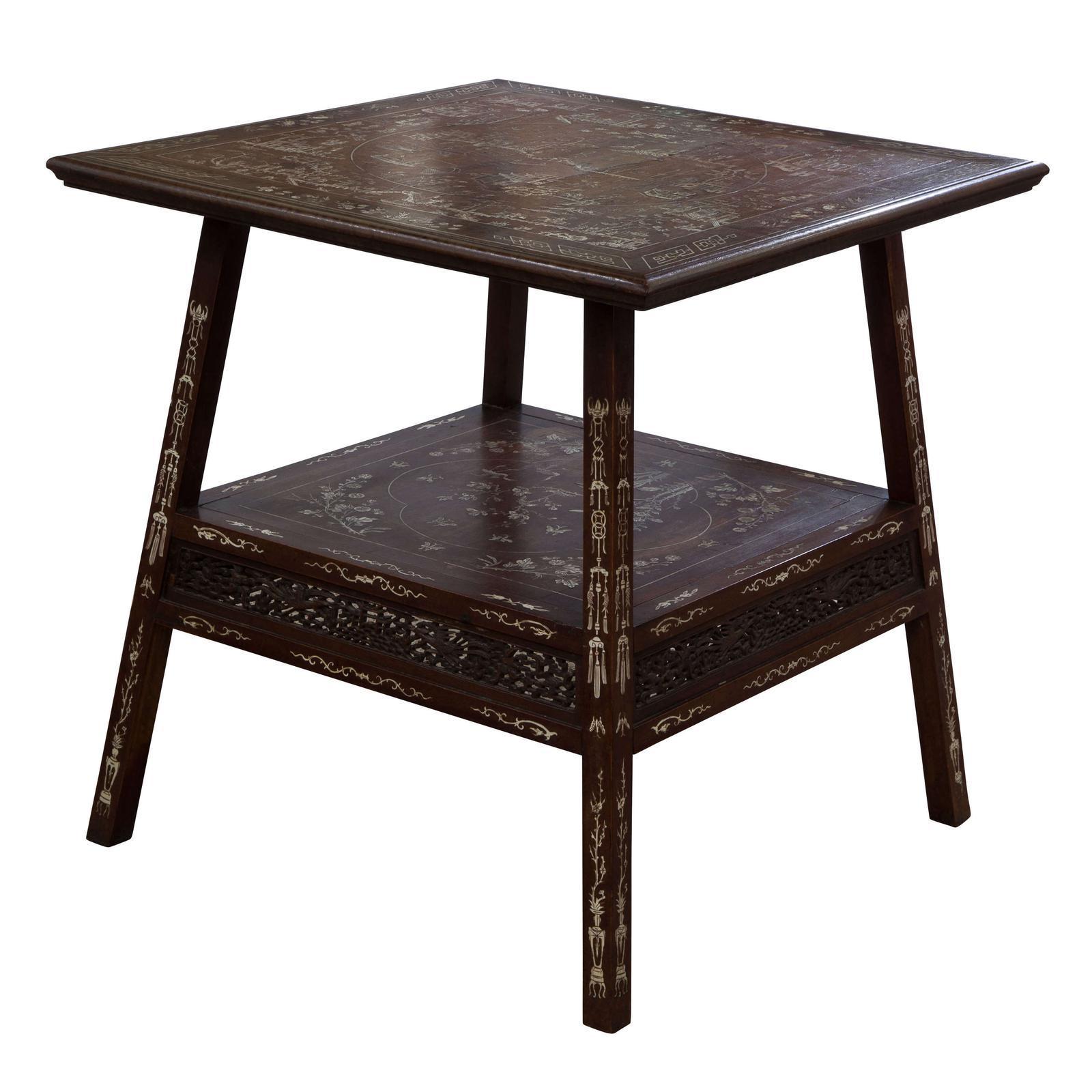 Oriental Fine Bone Inlaid Table (1 of 1)