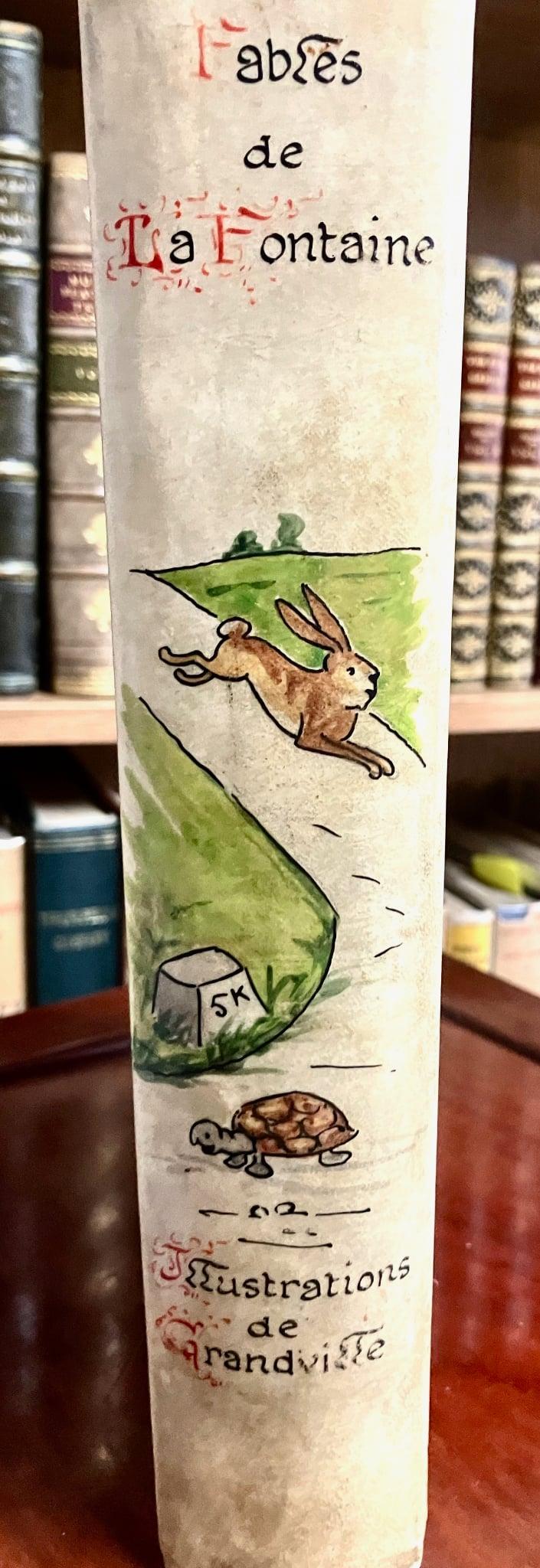 1920 Hand Painted Vellum Binding Fables De La Fontaine Illustrated Edition (1 of 6) 1920 Hand Painted Vellum Binding Fables De La Fontaine Illustrated Edition (1 of 6)