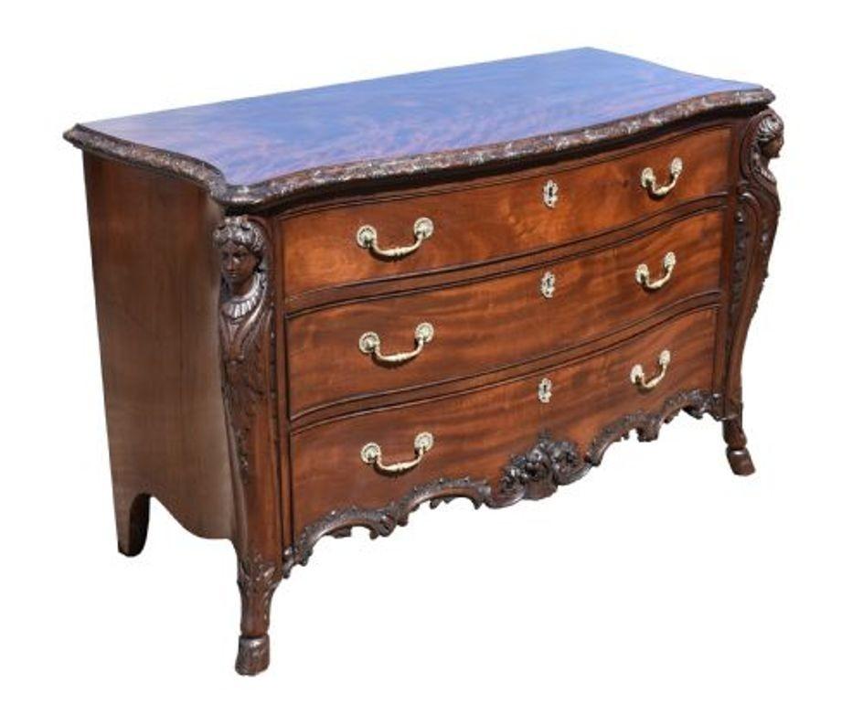 19th Century Mahogany Serpentine Chest of Drawers (1 of 11)