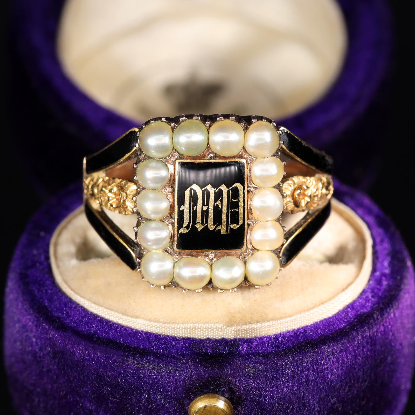 The Antique Georgian 1818 Pearl & Rose Mourning Ring (1 of 9)