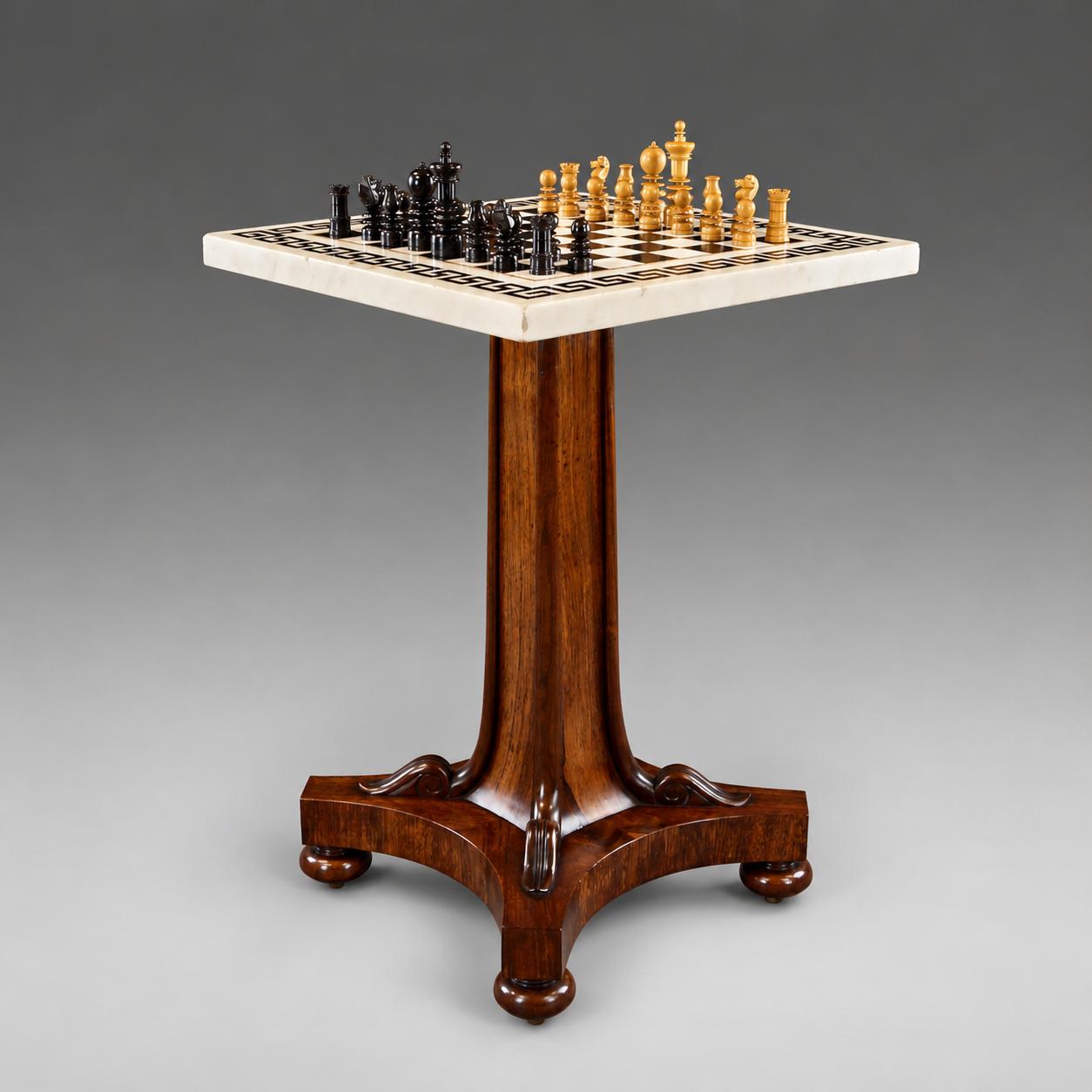Late Regency Rosewood and Marble Chess Table (1 of 4) Late Regency Rosewood and Marble Chess Table (1 of 4)
