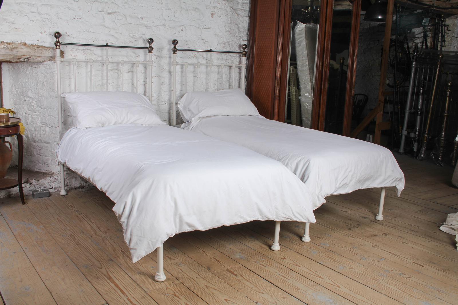 Charming Pair of White Victorian Single Beds – Can be Joined (1 of 7)