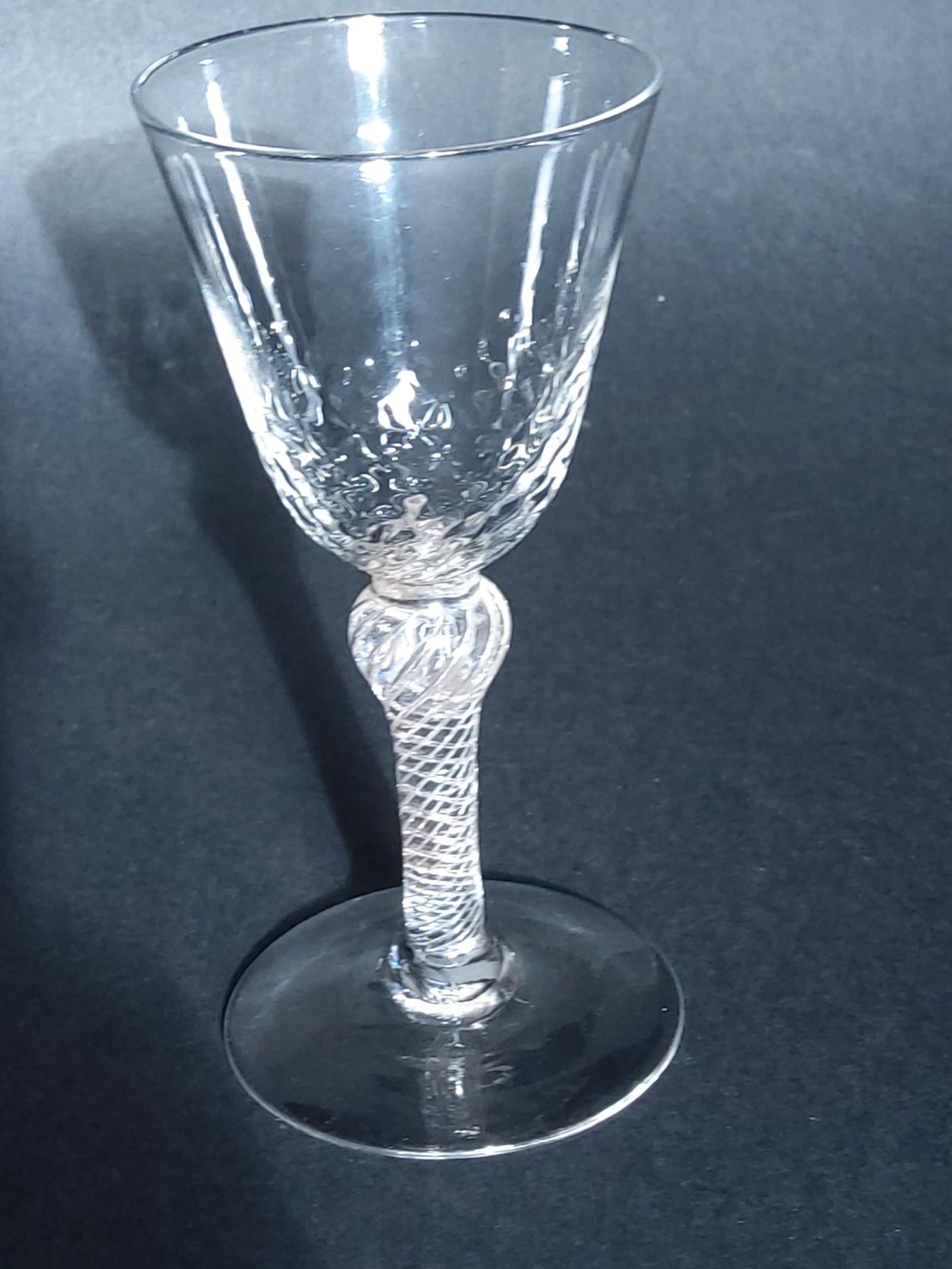 Georgian Wine Glass with Part Reticulated Bowl (1 of 5)