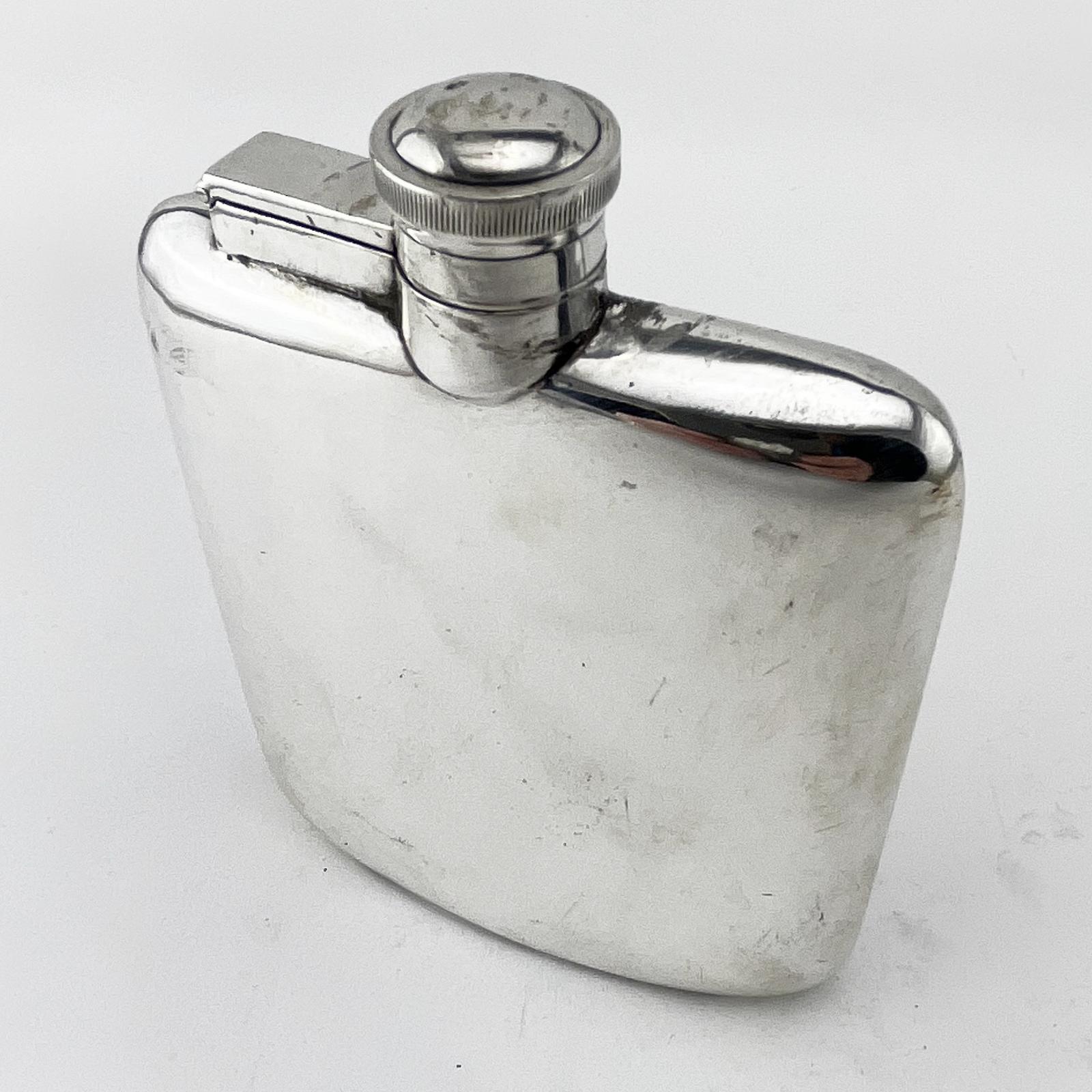 Plain Edwardian Rectangular Sterling Silver Hip Flask (1 of 5) Plain Edwardian Rectangular Sterling Silver Hip Flask (1 of 5)