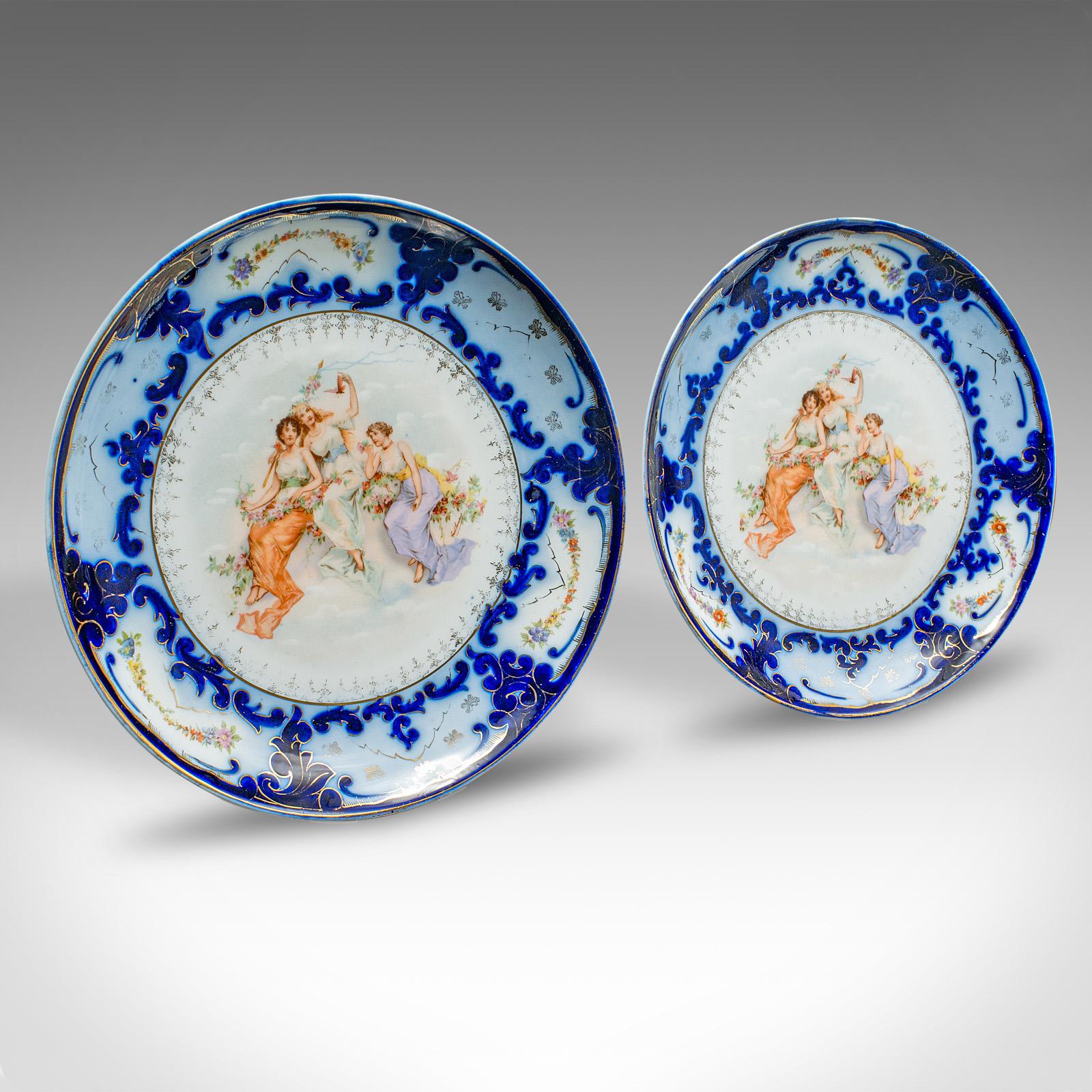 Pair of Antique Austrian Ceramic Display Plates, Serving Charger c.1900 (1 of 8)