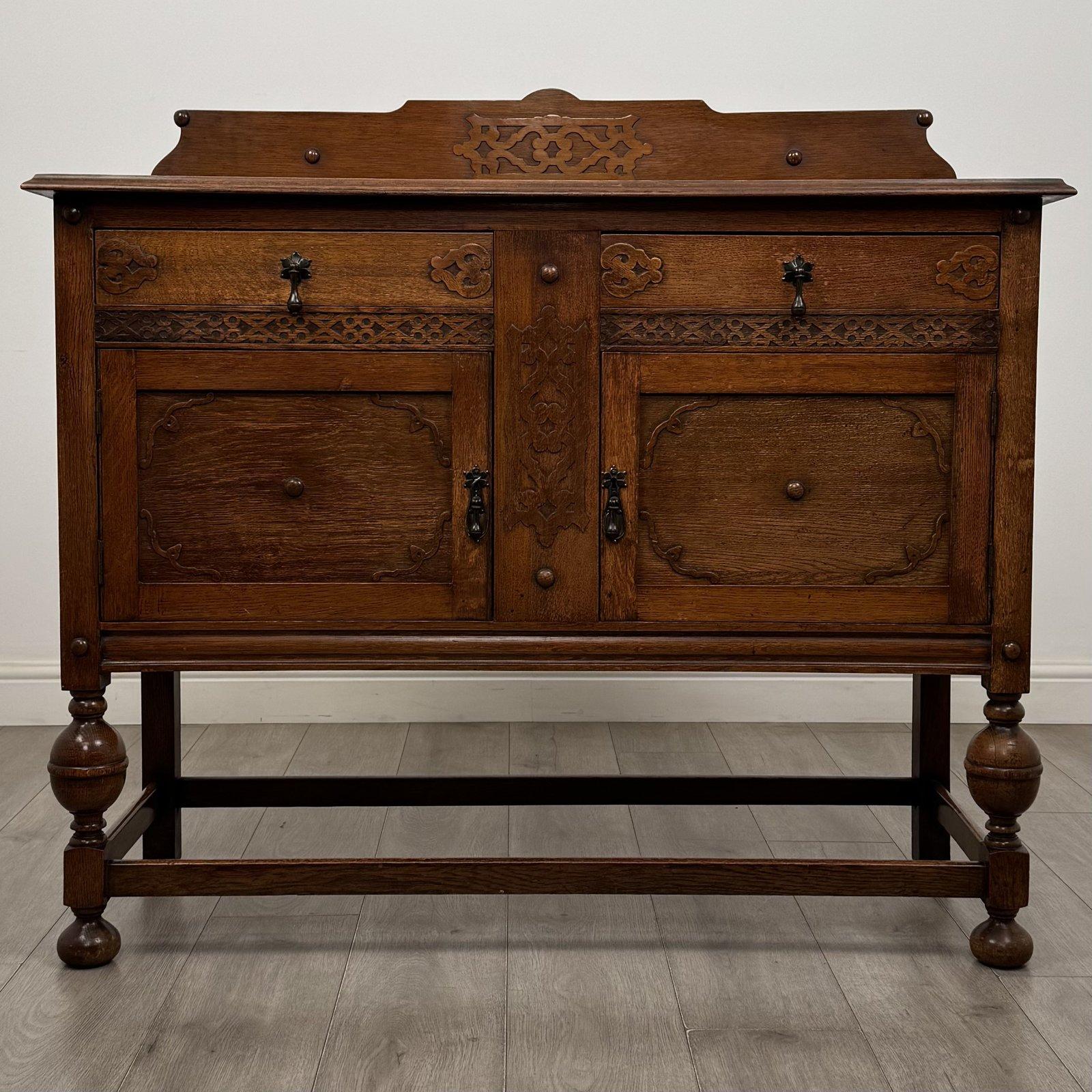 Antique Jacobean Style Oak Sideboard | Cup & Cover Legs | AF-6807 (1 of 12) Antique Jacobean Style Oak Sideboard | Cup & Cover Legs | AF-6807 (1 of 12)