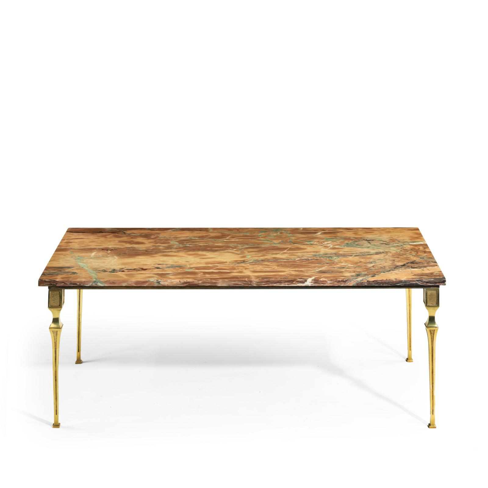 Continental Brass Marble-topped Coffee Table (1 of 4)