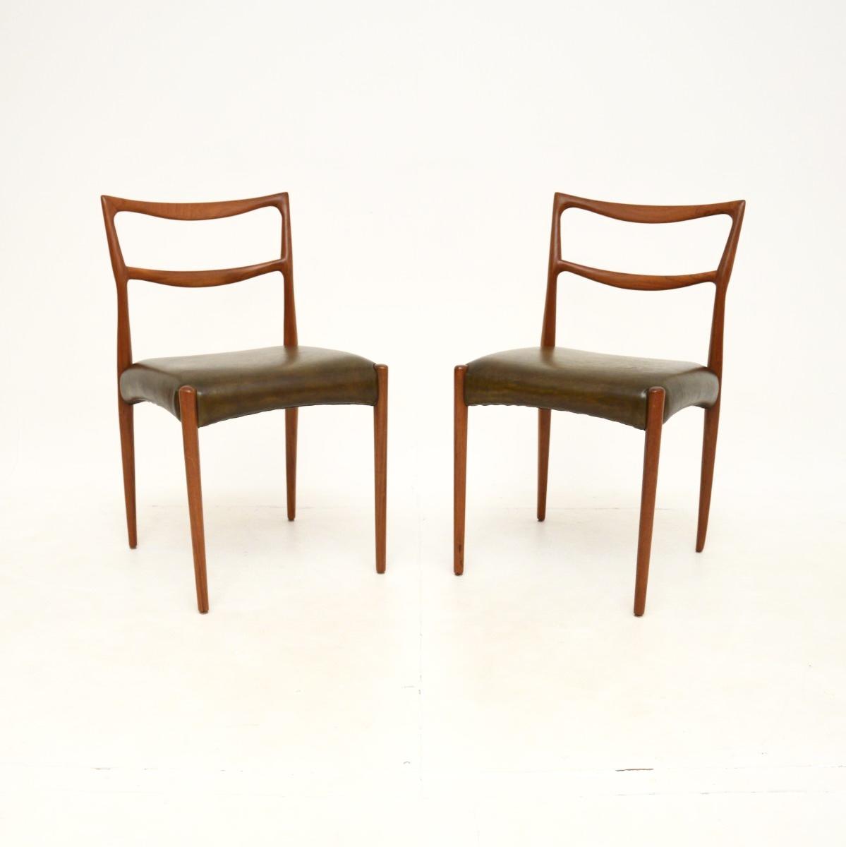 Pair of Danish Teak & Leather Chairs by Henry Klein for Bramin (1 of 10)