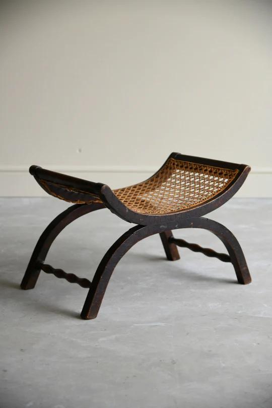 Early 20th Century Caned Stool (1 of 10) Early 20th Century Caned Stool (1 of 10)