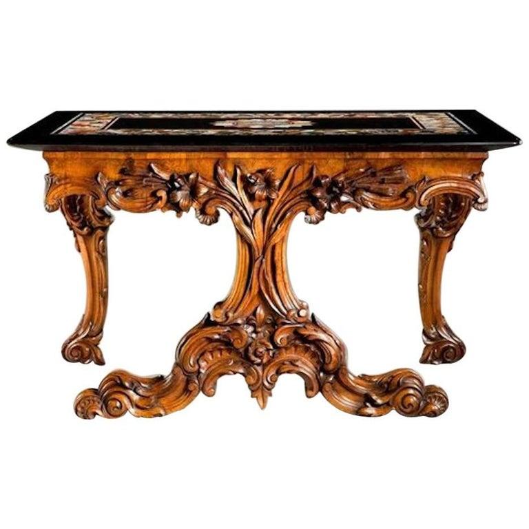 Walnut Table with Ashford Marble Top by Tudsbury of Edwinstowe (1 of 5)