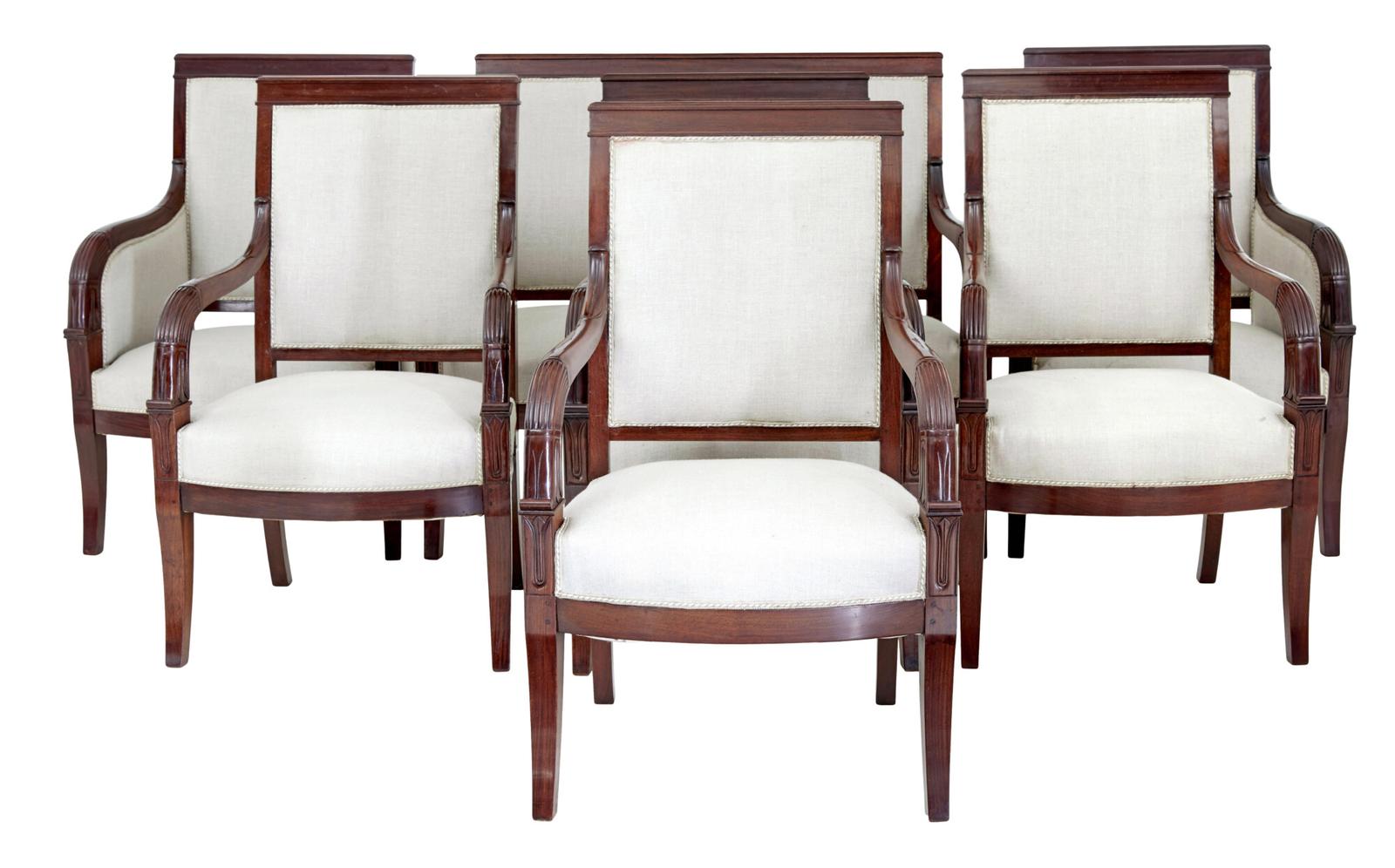 French 7 Piece 19th Century Empire Mahogany Salon Suite (1 of 10)