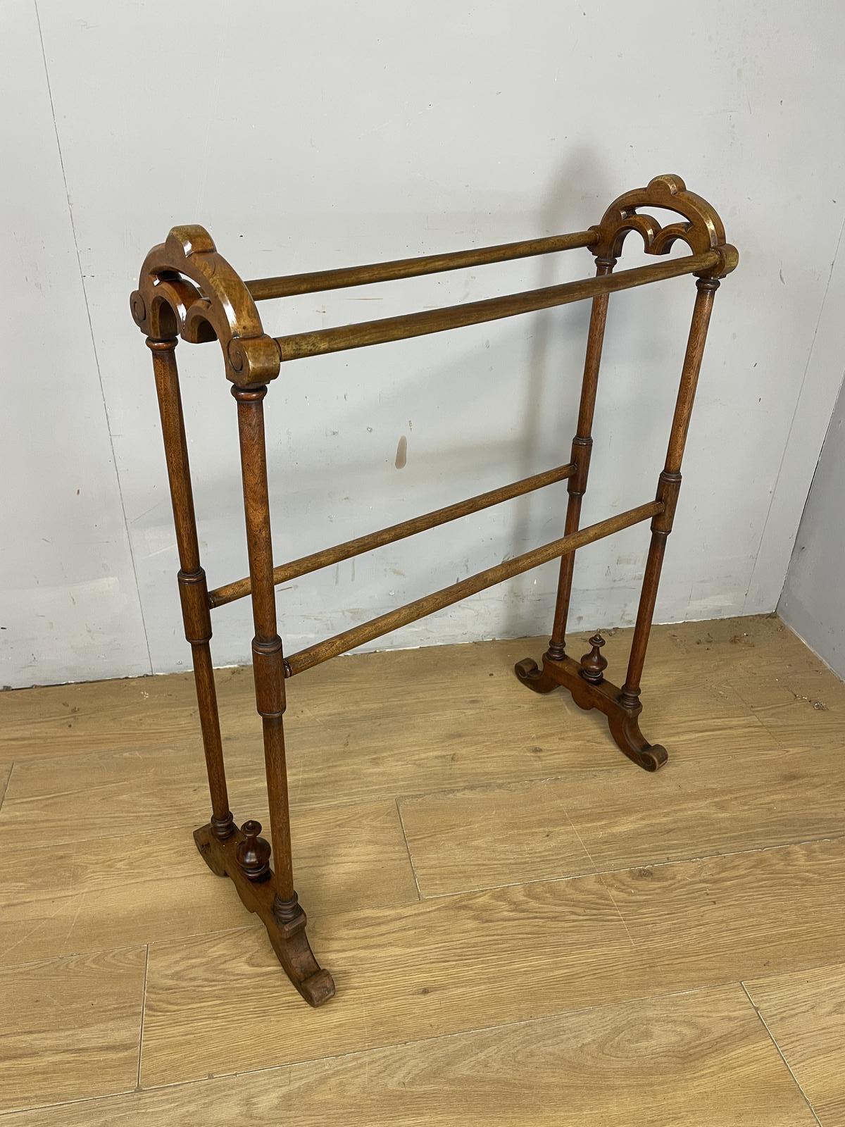 Victorian Solid Mahogany Towel Rail c.1880 (1 of 6)