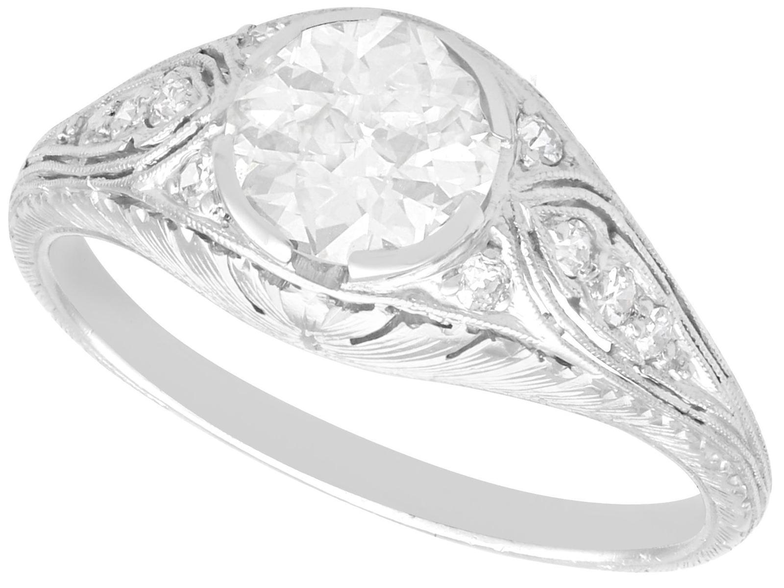 1.12ct Diamond & Platinum Solitaire Ring c.1925 (1 of 11)