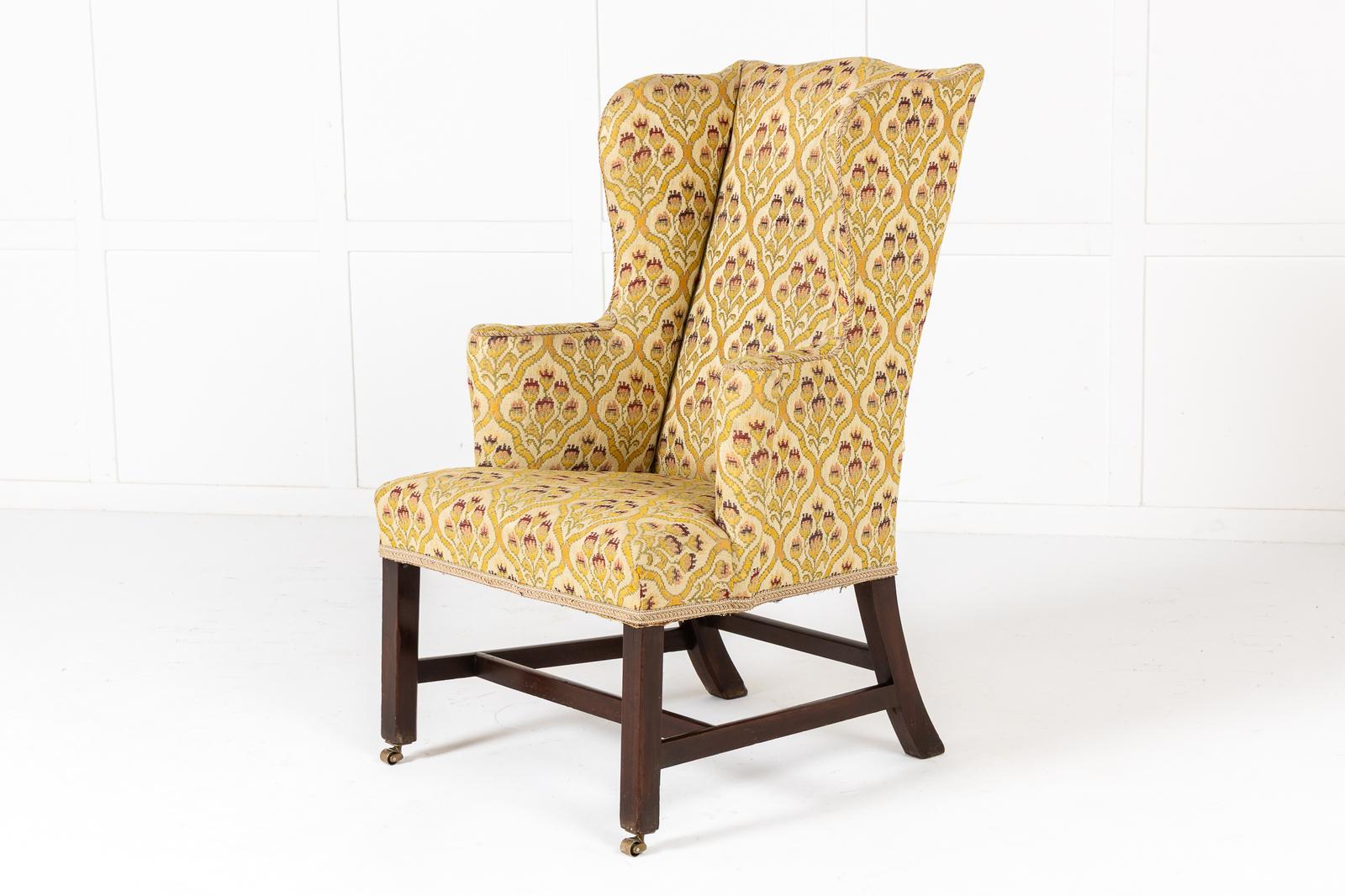 18th Century English Mahogany Wing Armchair (1 of 1)