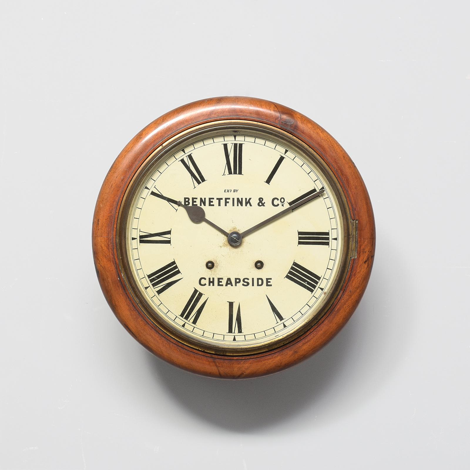 Victorian Mahogany Framed London Circular Wall Clock (1 of 9) Victorian Mahogany Framed London Circular Wall Clock (1 of 9)