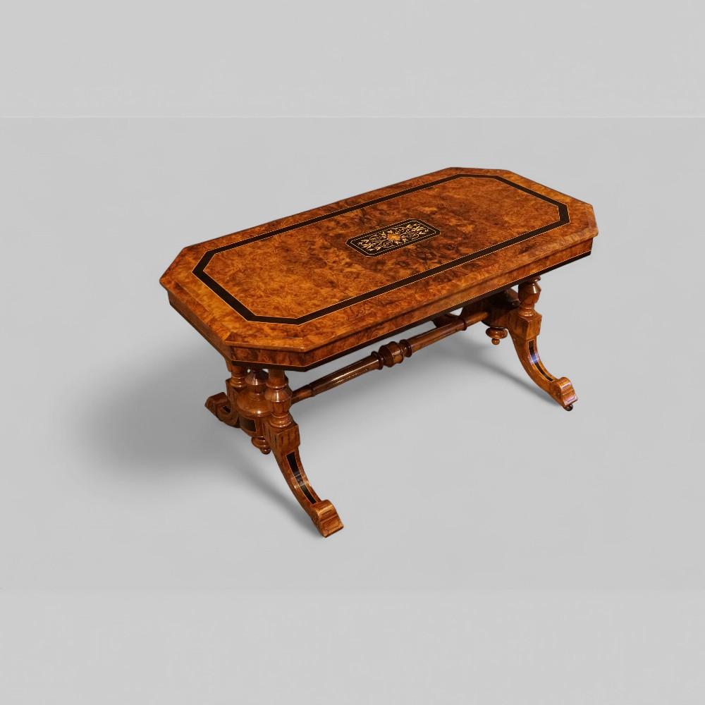 Victorian Inlaid Burr Walnut Coffee Table (1 of 8)