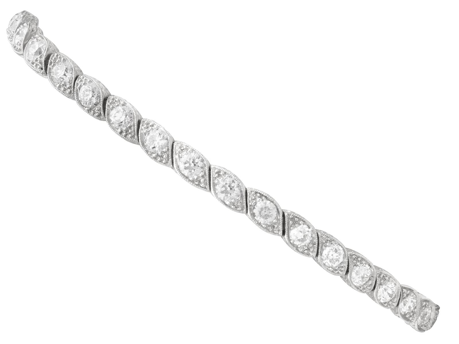 Antique 4.20ct Diamond and Platinum Bracelet Circa 1915 (1 of 13)