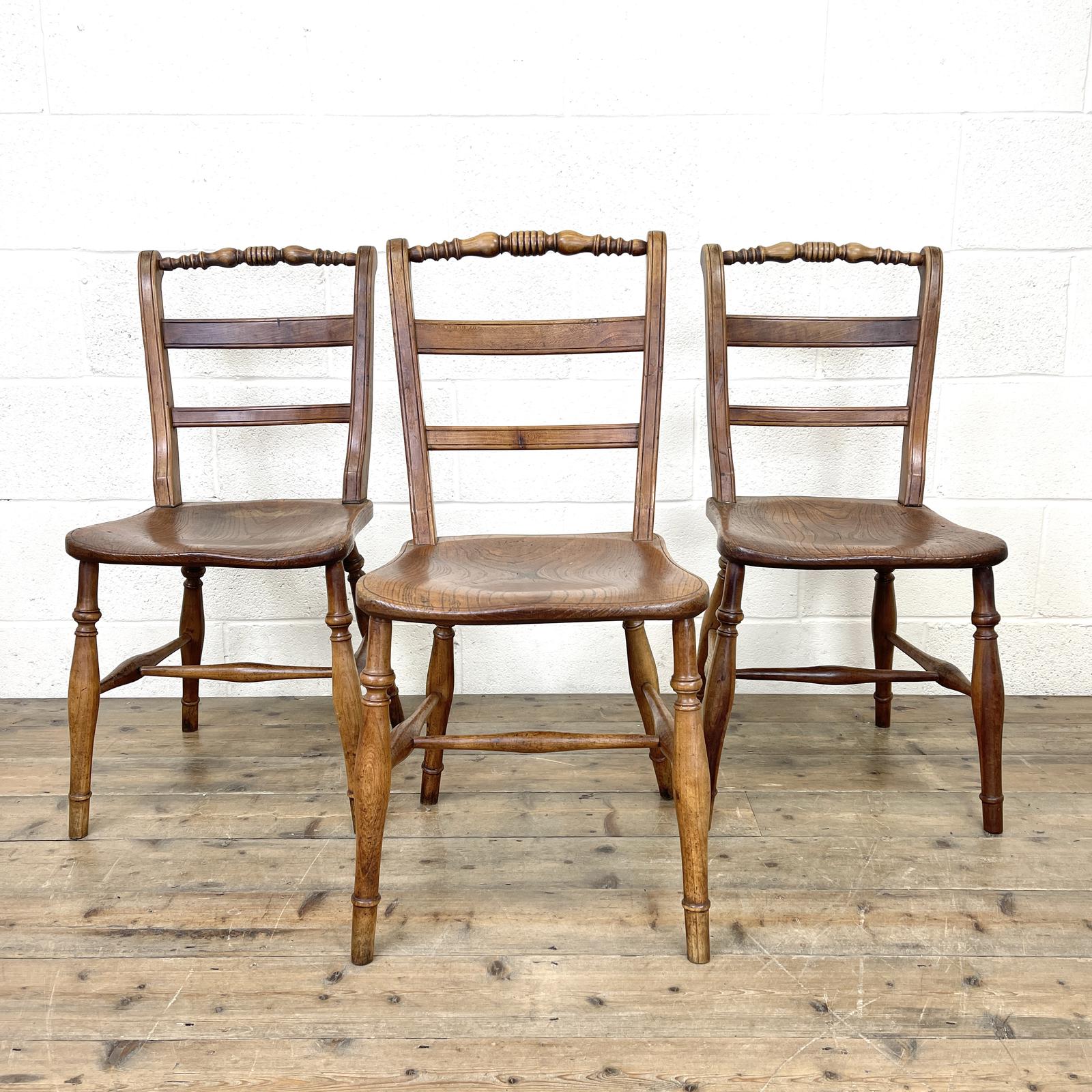 Set of Three Antique Elm Chairs (1 of 10) Set of Three Antique Elm Chairs (1 of 10)