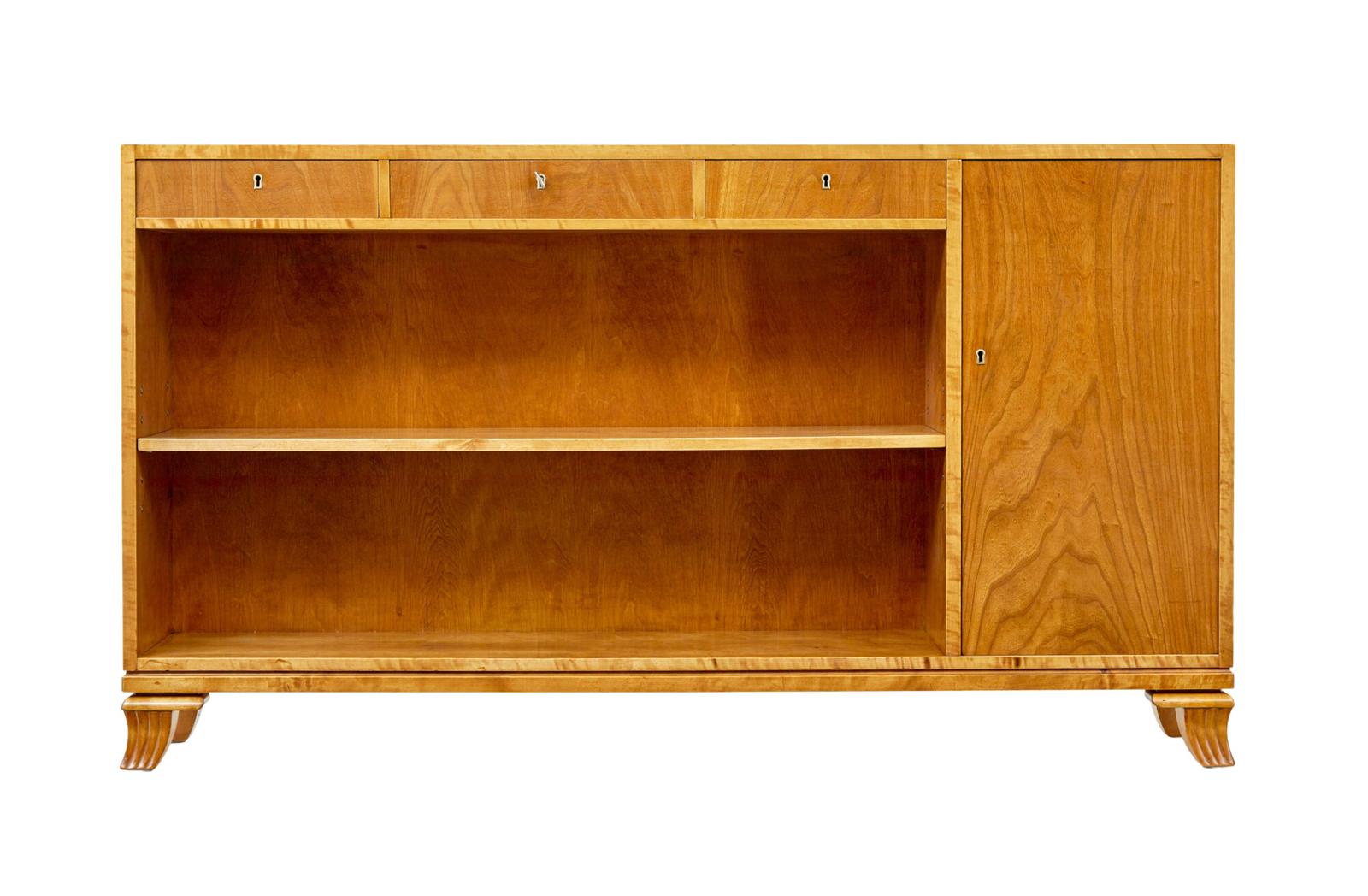 Scandinavian Elm & Birch Low Open Bookcase (1 of 9) Scandinavian Elm & Birch Low Open Bookcase (1 of 9)