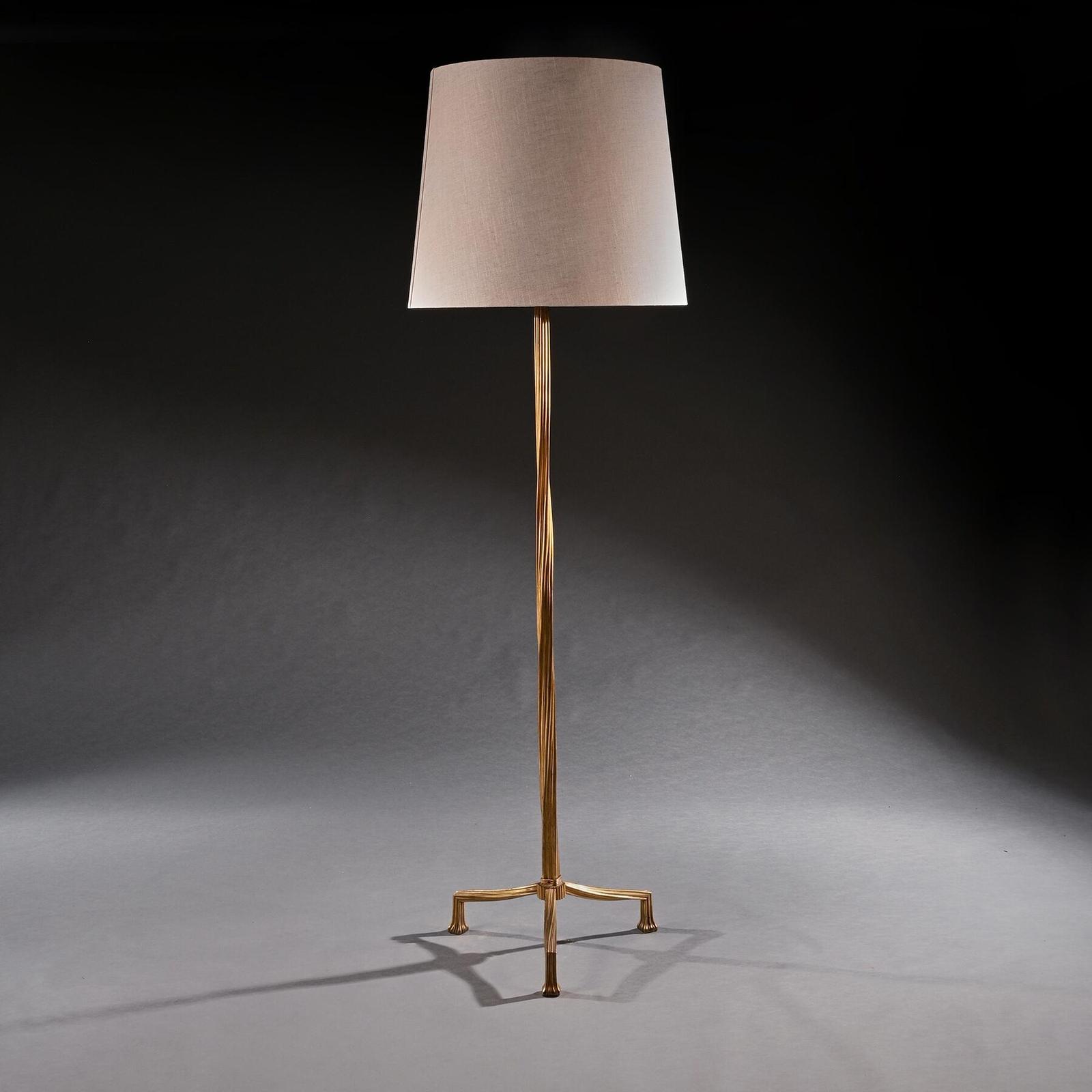 French Gilt Bronze Tripod Floor Lamp by Maison Ramsay c.1940 (1 of 5) French Gilt Bronze Tripod Floor Lamp by Maison Ramsay c.1940 (1 of 5)