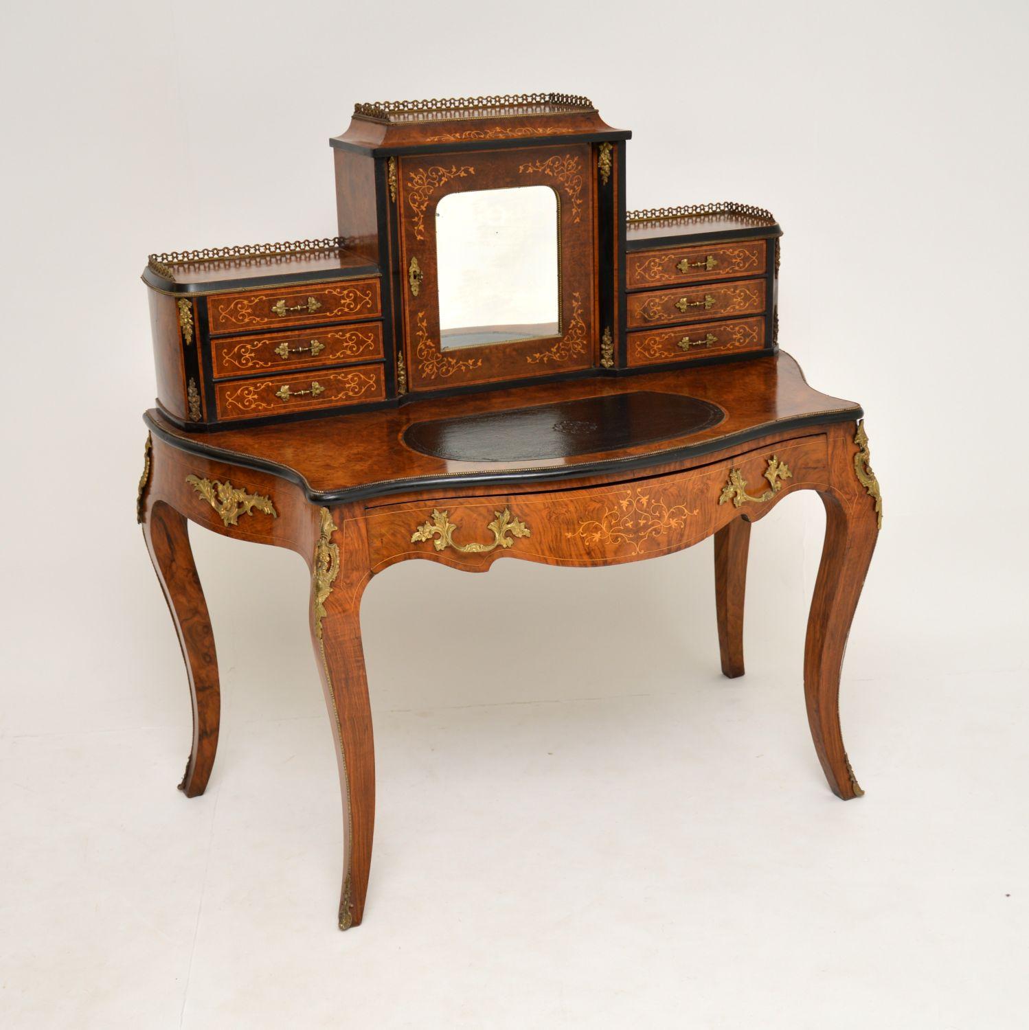 Antique Victorian Inlaid Burr Walnut Writing Table Desk (1 of 15) Antique Victorian Inlaid Burr Walnut Writing Table Desk (1 of 15)