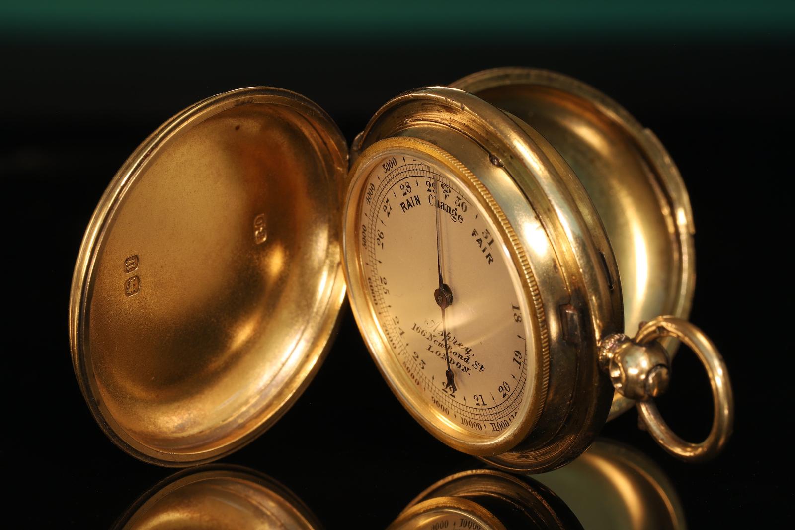 Rare Silver Gilt Full Hunter Pocket Barometer Retailed by Asprey c.1868 (1 of 13)