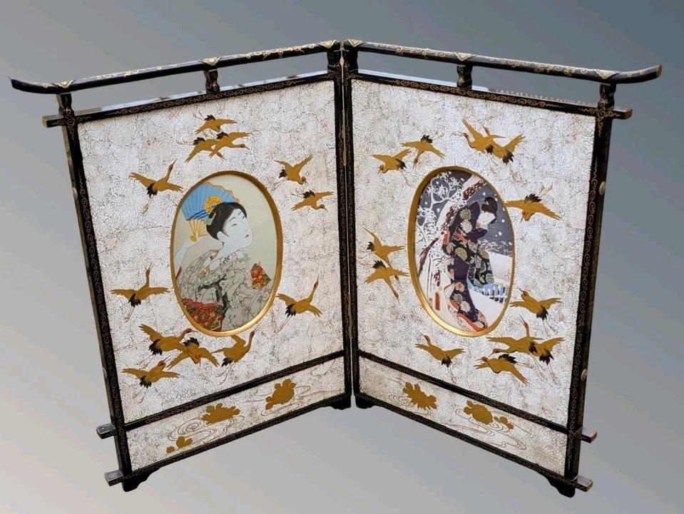 Stunning Antique Japanese Table Screen Meiji Period (1 of 9)