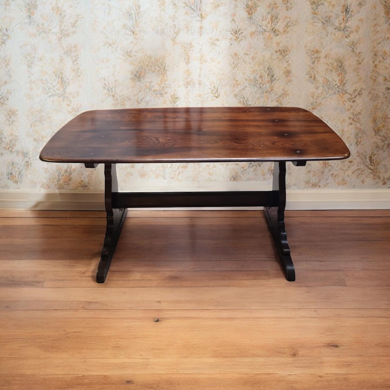 Vintage Ercol Solid Oak Dining Table C1970 / Seats 4-6 (1 of 8)