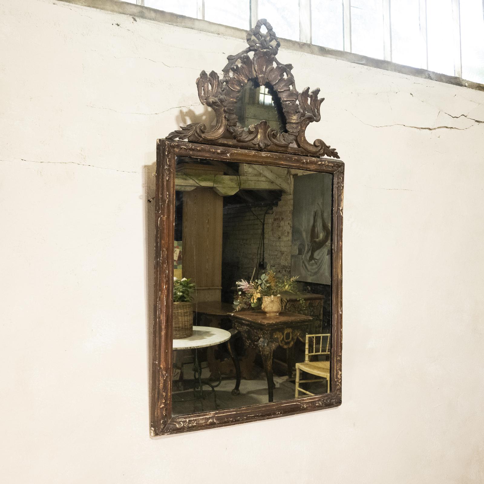 Large 18th Century Italian Painted Rococo Overmantel Wall Mirror (1 of 12)