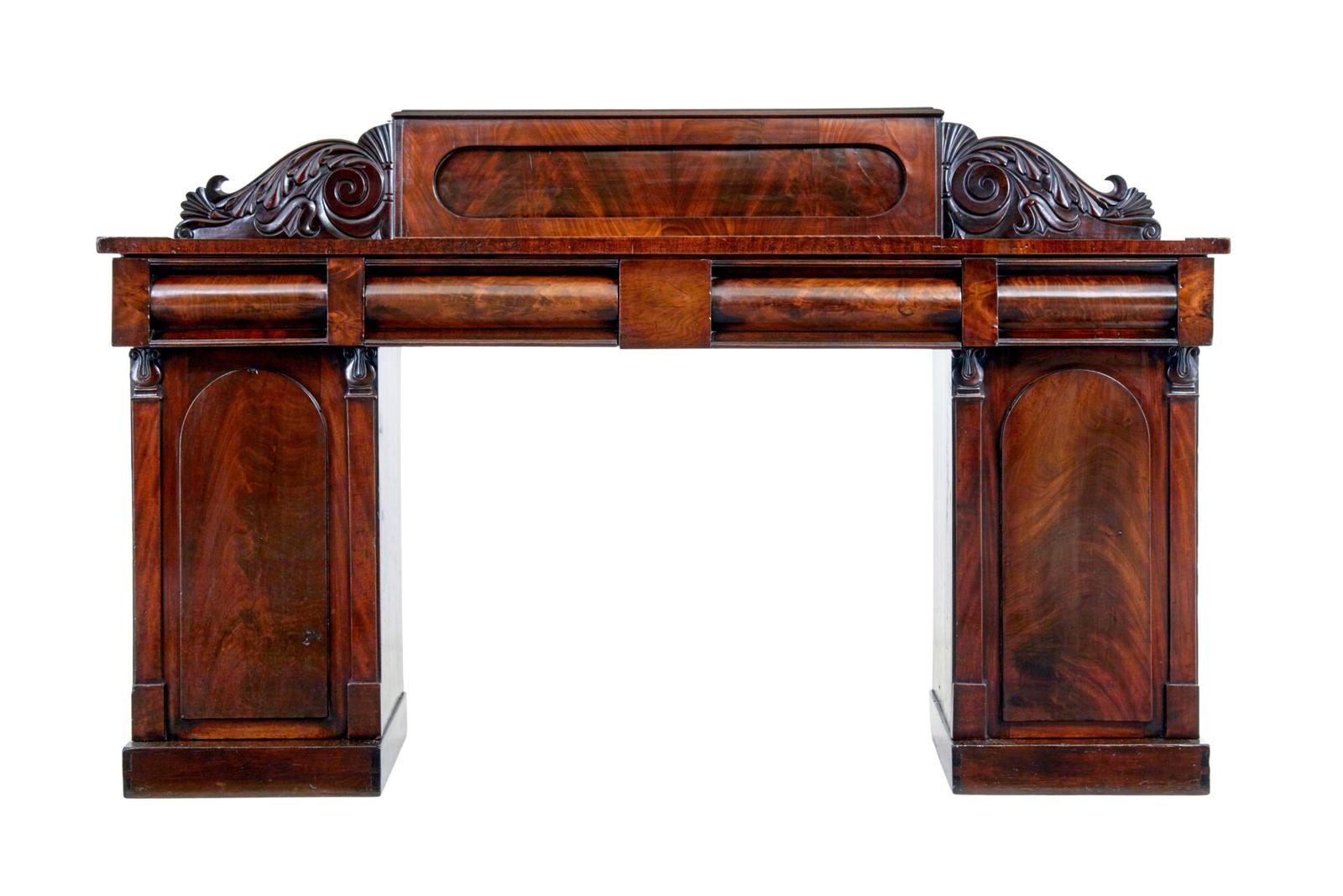 19th Century William Iv Mahogany Pedestal Sideboard (1 of 9)